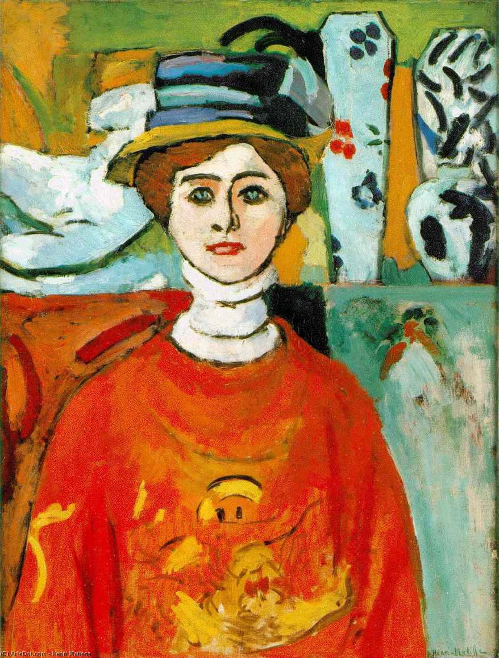 Buy Museum Art Reproductions The girl with green eyes, San Fran, 1908 by Henri Matisse (Inspired By) (1869-1954, France) | ArtsDot.com