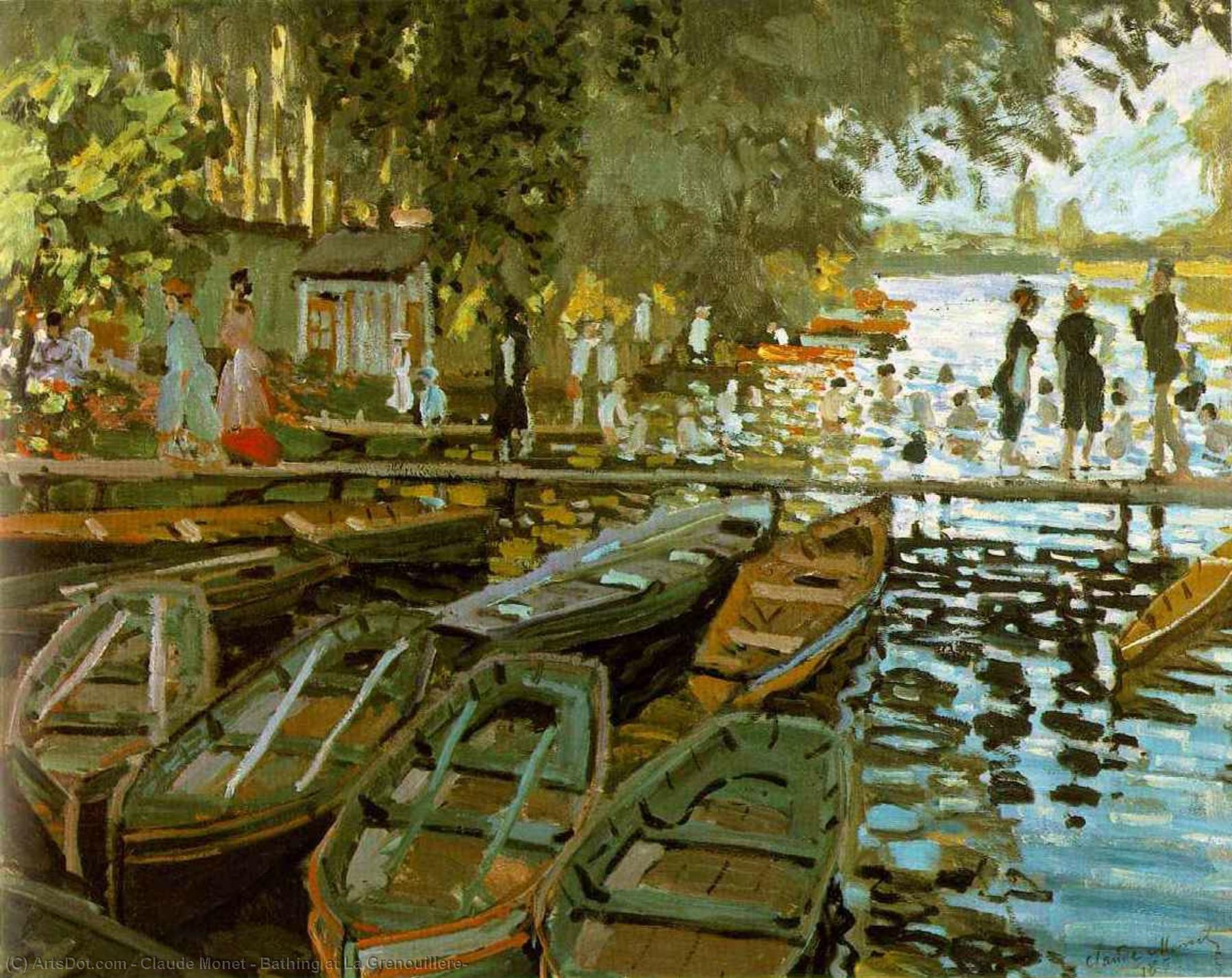 Buy Museum Art Reproductions Bathing at La Grenouillere,, 1869 by Claude Monet (1840-1926, France) | ArtsDot.com