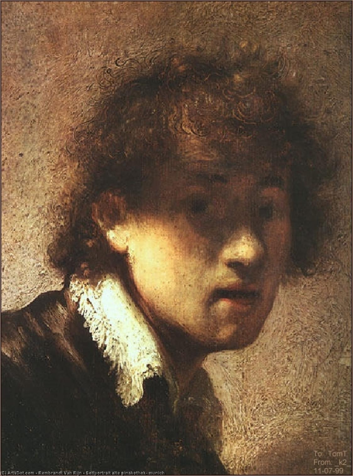 Order Art Reproductions Selfportrait alte pinakothek, munich, 1629 by Rembrandt Van Rijn (1606-1669, Netherlands) | ArtsDot.com