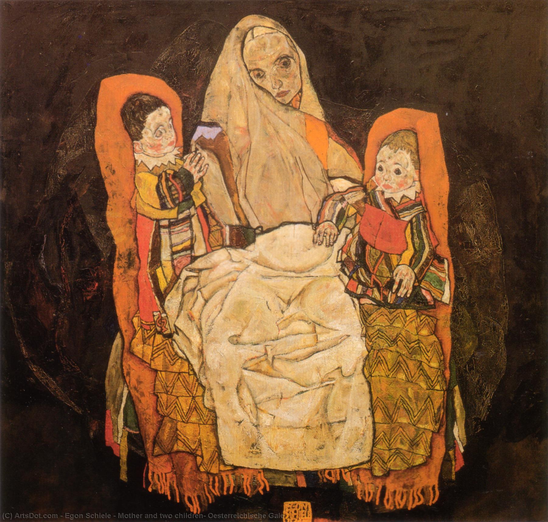 Order Artwork Replica Mother and two children, Oesterreichische Gale, 1917 by Egon Schiele (1890-1918, Croatia) | ArtsDot.com