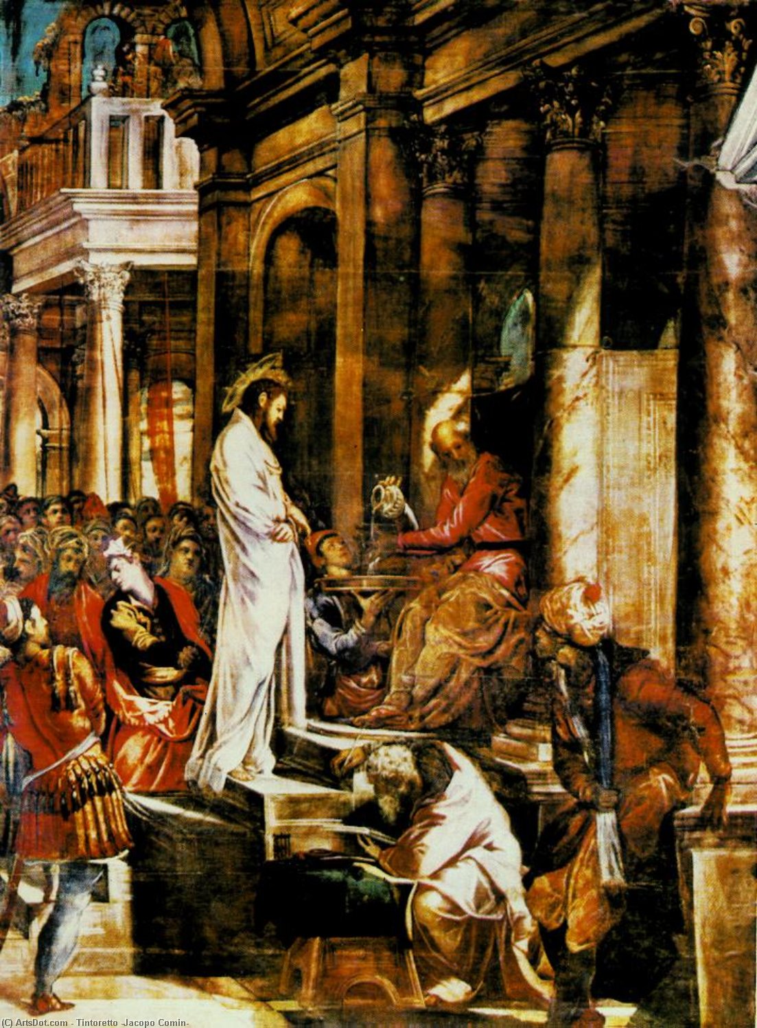Buy Museum Art Reproductions Christ before pilate, sala dell`albergo, scuola d by Tintoretto (Jacopo Comin) (1518-1594, Italy) | ArtsDot.com