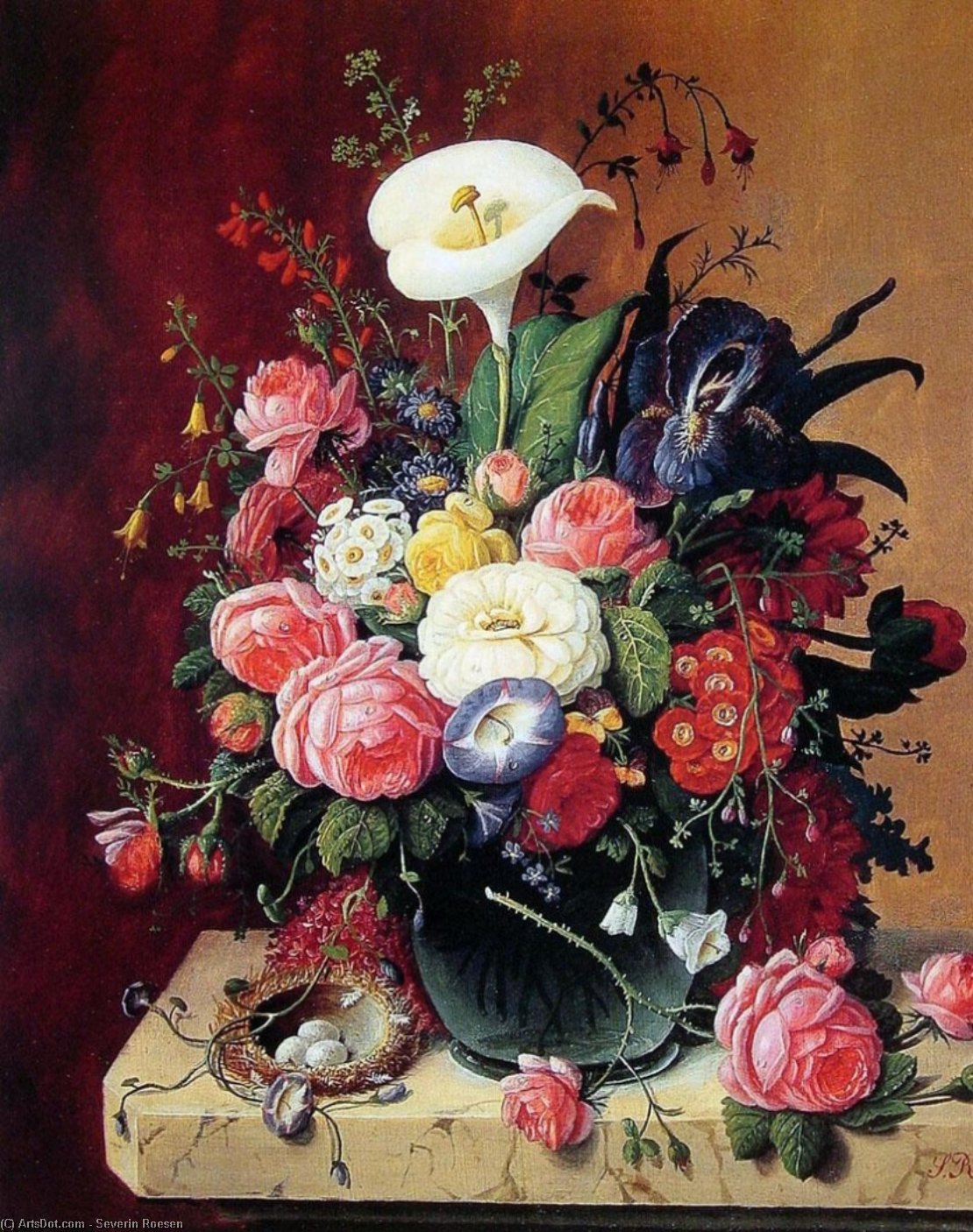 Buy Museum Art Reproductions Floral still life by Severin Roesen (1815-1872, Germany) | ArtsDot.com