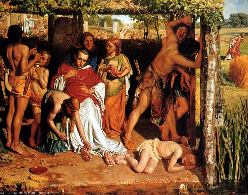 Order Oil Painting Replica A Converted British Family Sheltering a Christian Missionary by William Holman Hunt (1827-1910, United Kingdom) | ArtsDot.com