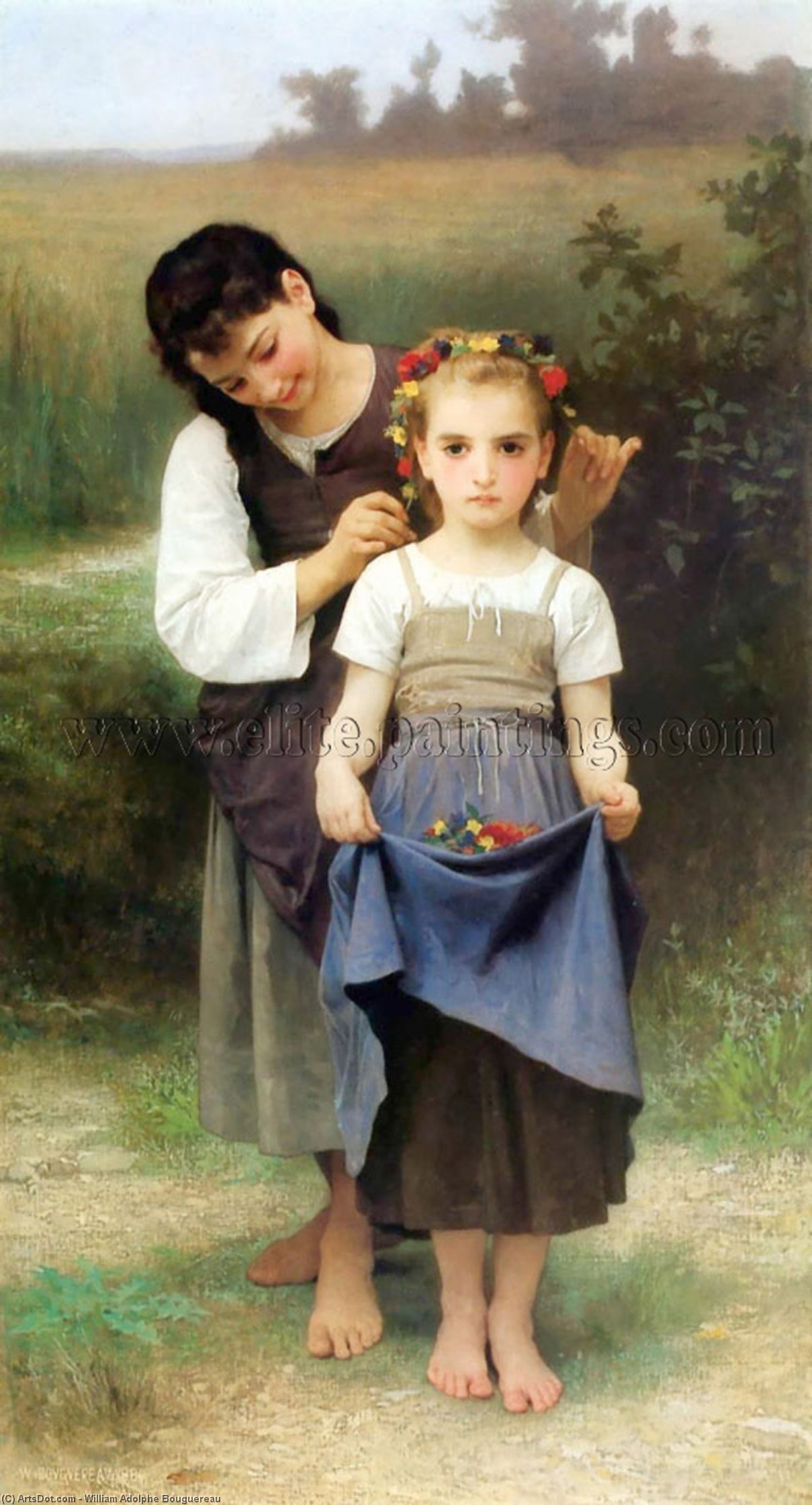Order Oil Painting Replica Parure des Champs by William Adolphe Bouguereau (1825-1905, France) | ArtsDot.com