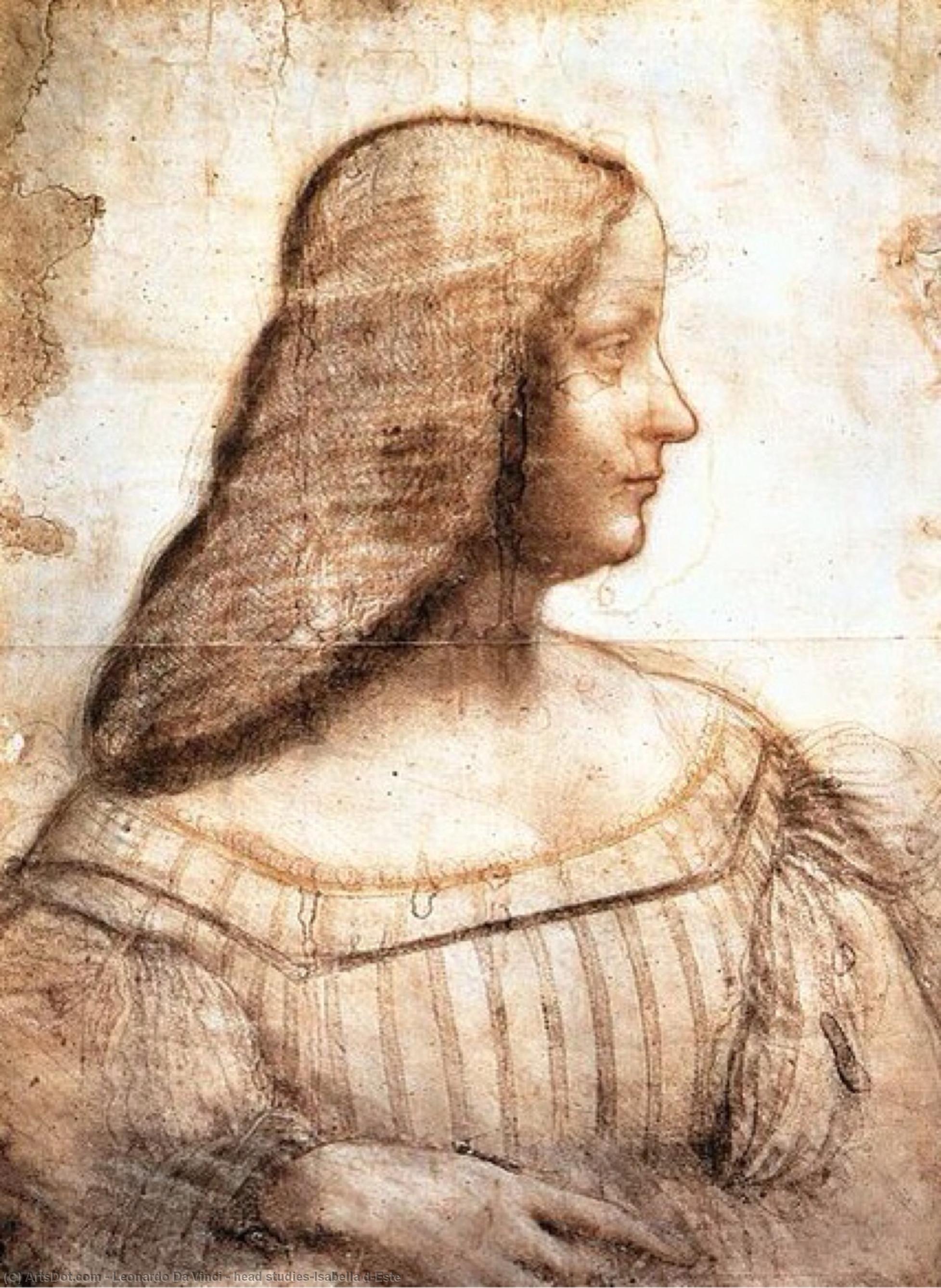 Order Art Reproductions head studies-Isabella d`Este by Leonardo Da Vinci (1452-1519, Italy) | ArtsDot.com