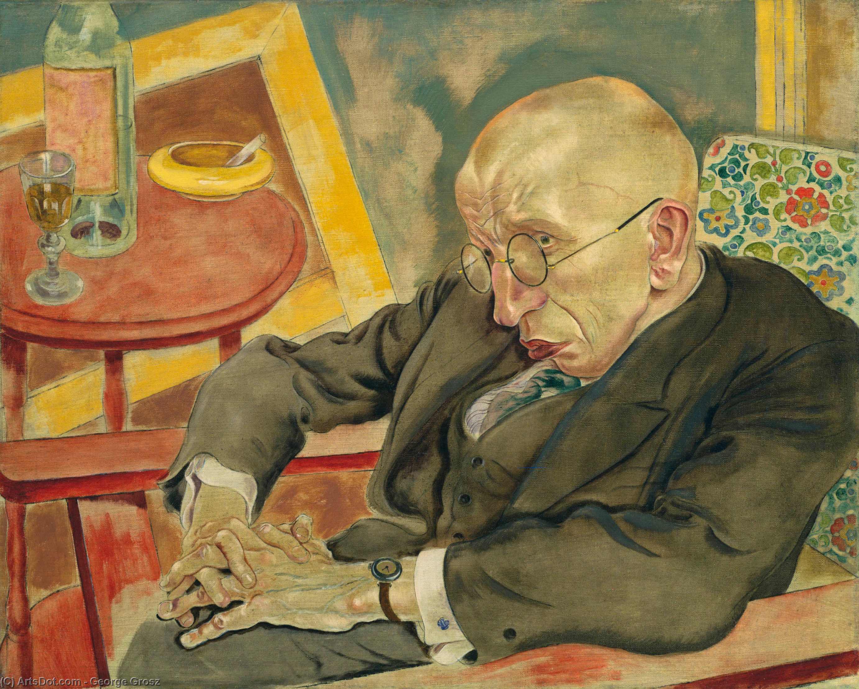 Order Oil Painting Replica The Poet Max Herrmann-Neisse by George Grosz (Inspired By) (1893-1959, Germany) | ArtsDot.com