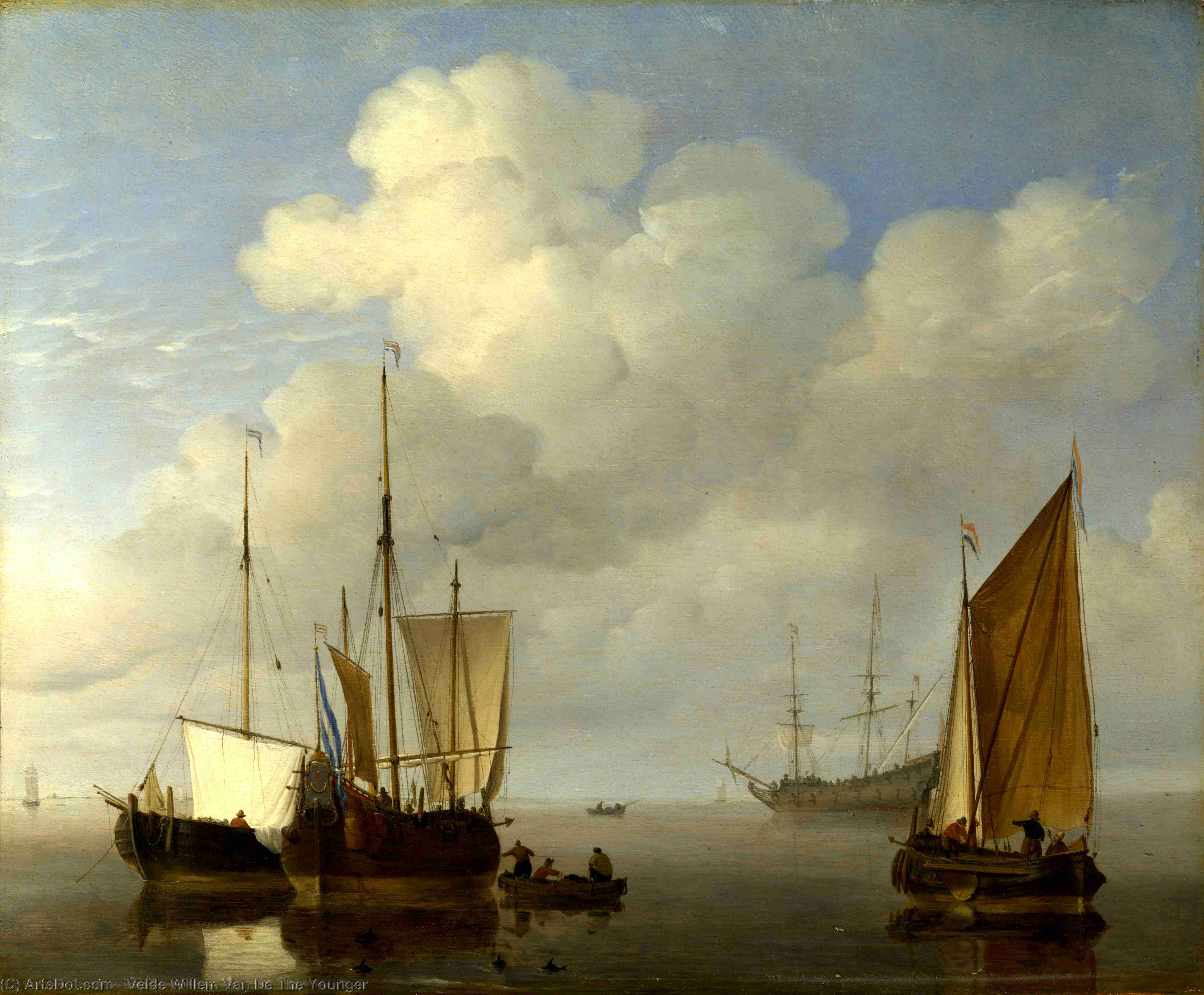 Order Oil Painting Replica Dutch Ships in a Calm by Willem Van De Velde The Younger | ArtsDot.com