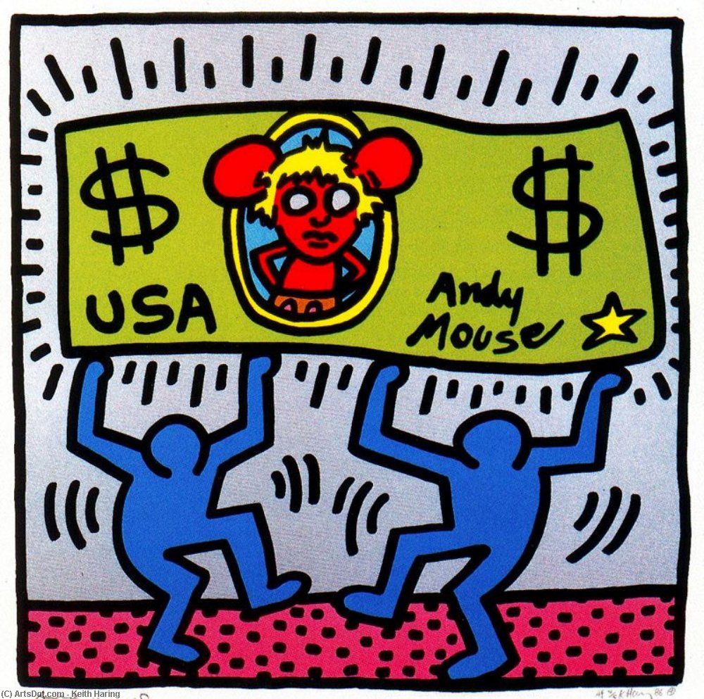 Order Oil Painting Replica Untitled (102) by Keith Haring (Inspired By) (1958-1990, United States) | ArtsDot.com