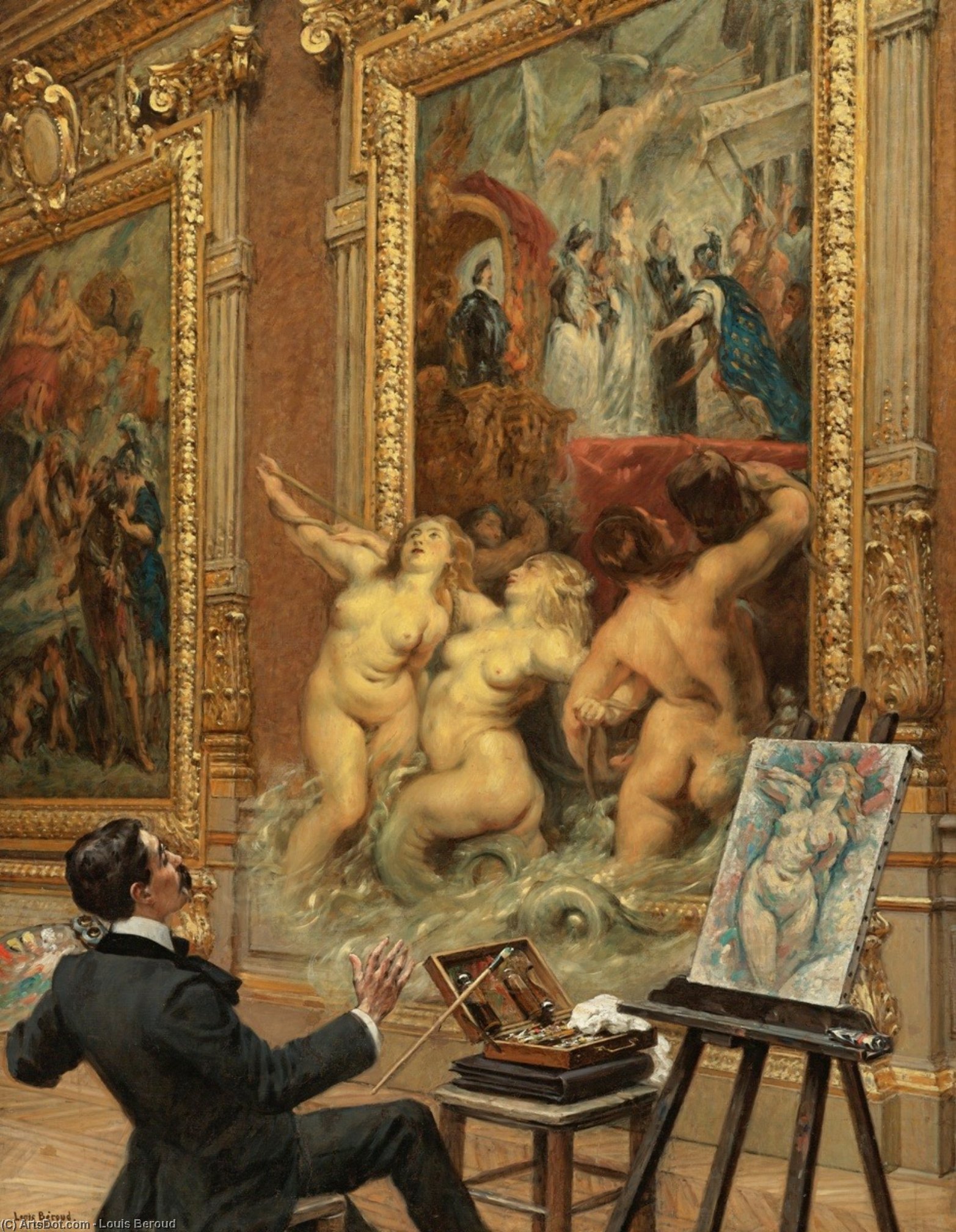 Order Artwork Replica Les joies de l-inondation (dans la Galerie Médicis) by Louis Beroud (1852-1930, France) | ArtsDot.com