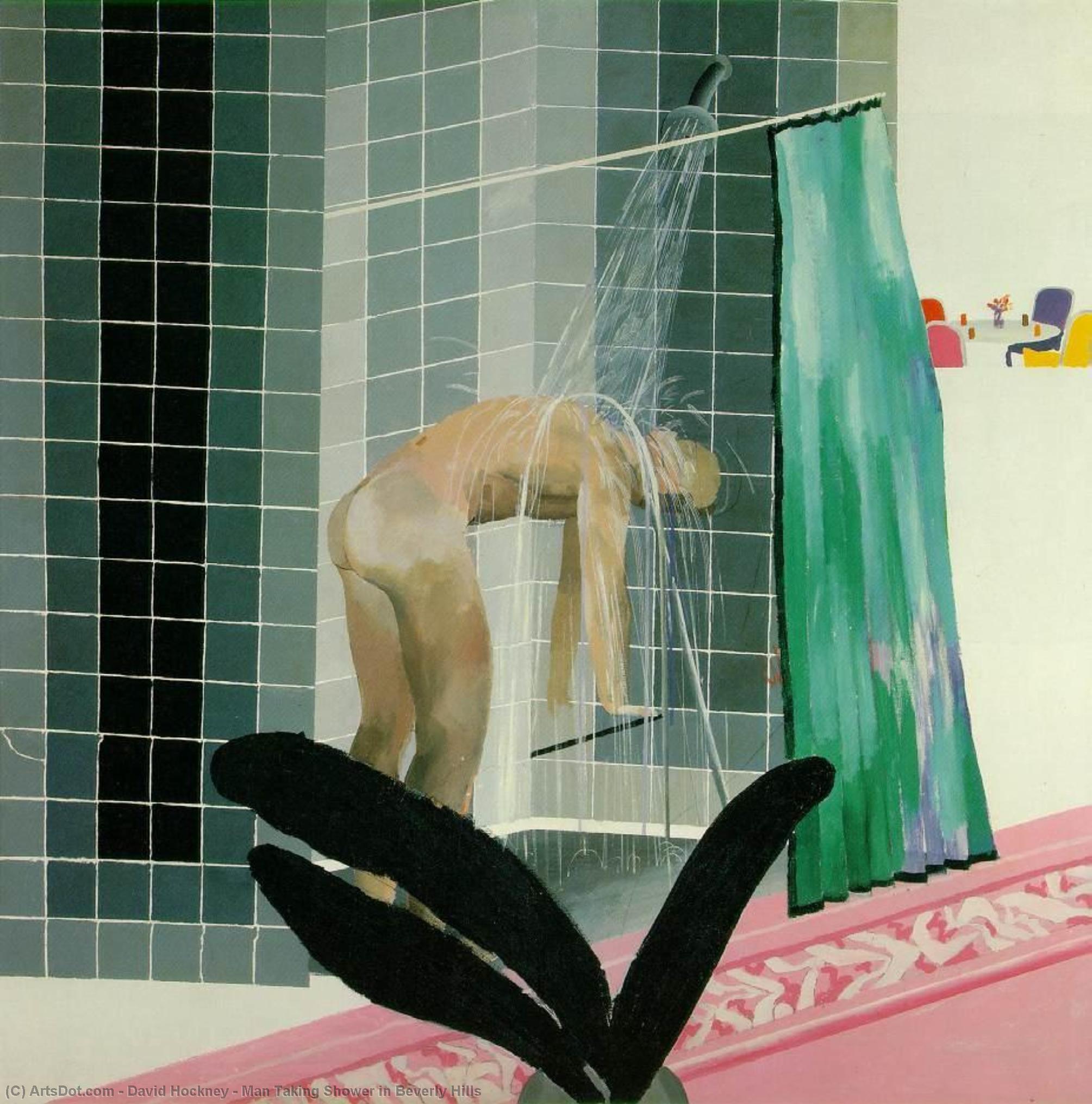 Man Taking Shower in Beverly Hills by David Hockney David Hockney | ArtsDot.com