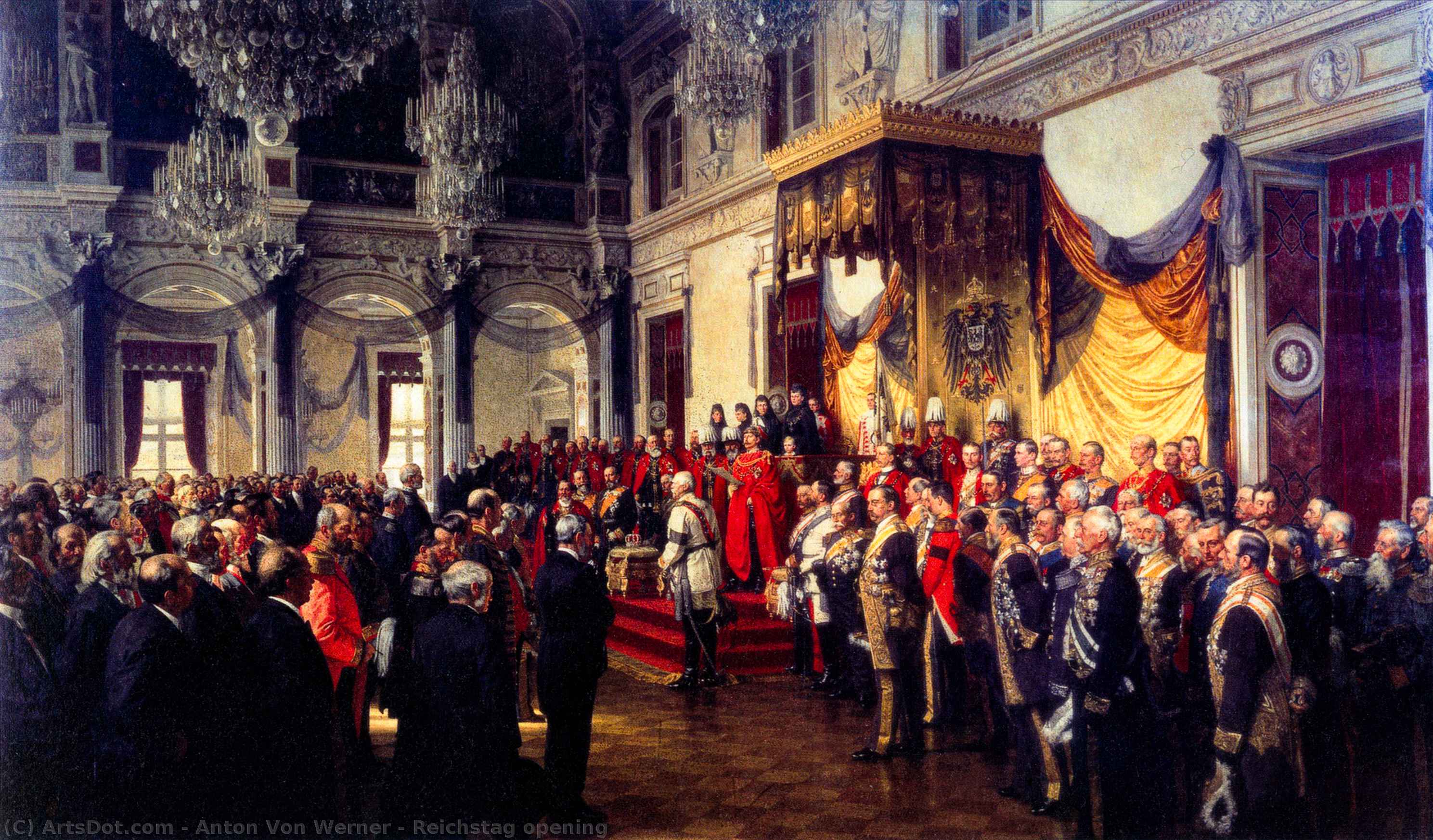 Buy Museum Art Reproductions Reichstag opening by Anton Von Werner (1843-1915, Germany) | ArtsDot.com