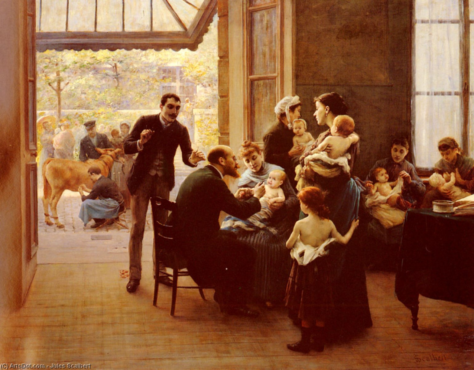 Order Oil Painting Replica Hommage a louis pasteur by Jules Scalbert (1851-1928, France) | ArtsDot.com