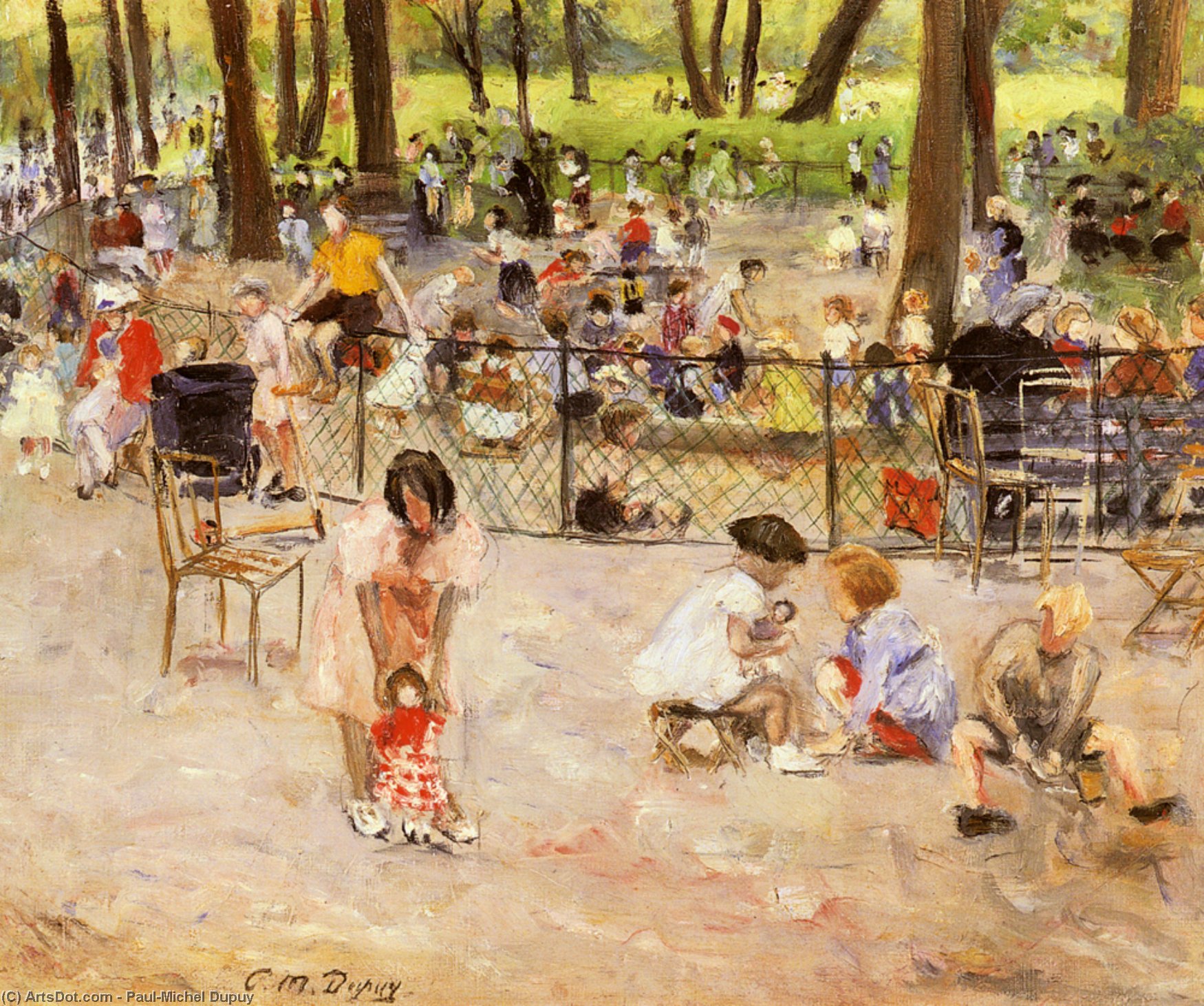 Order Oil Painting Replica Le parc monceau a paris by Paul-Michel Dupuy (1869-1949) | ArtsDot.com