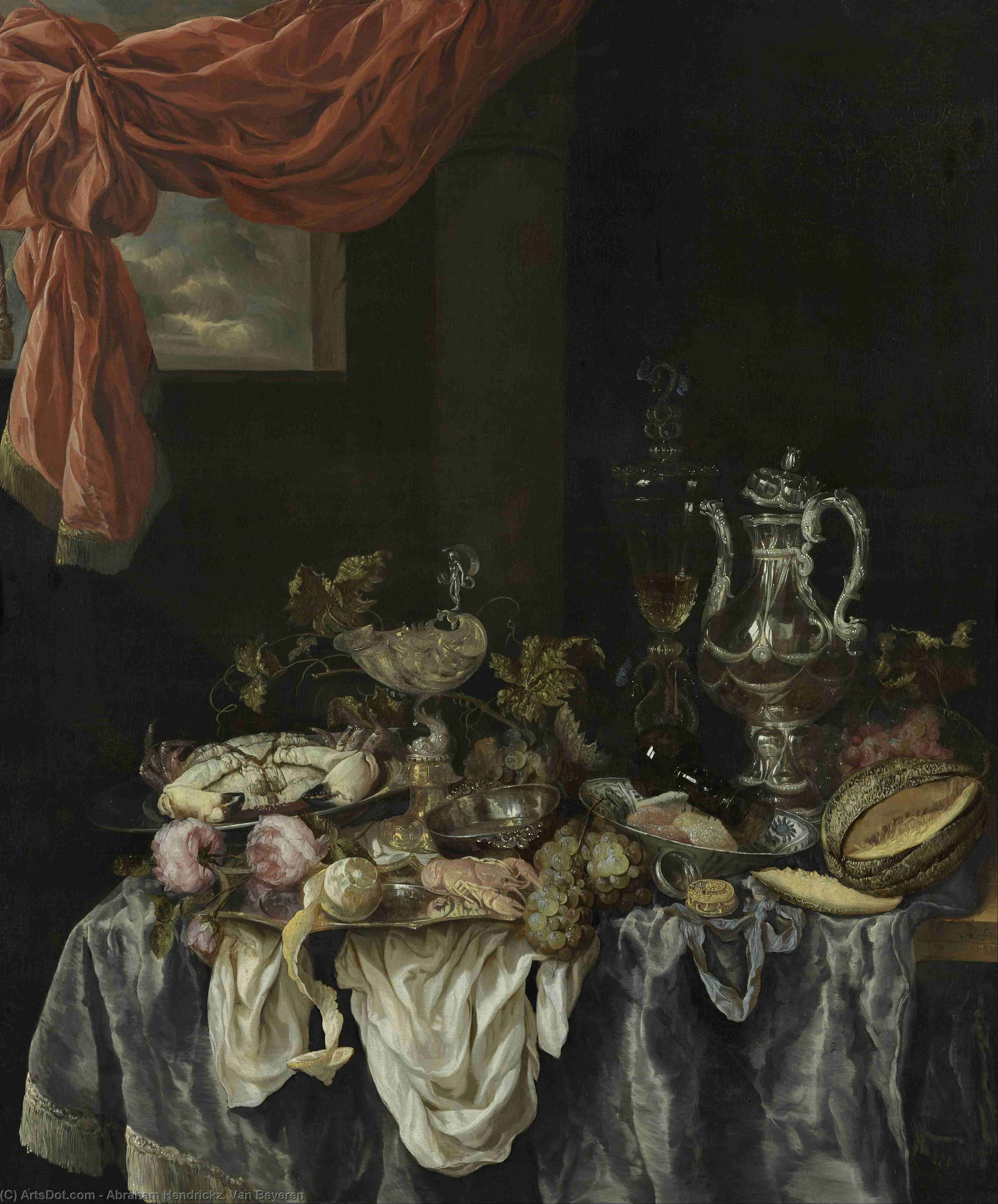 Order Artwork Replica Luxury Still Life (1654) (126 x 106) (Rotterdam, Museum Boijmans van Beuningen) by Abraham Hendriksz Van Beijeren | ArtsDot.com