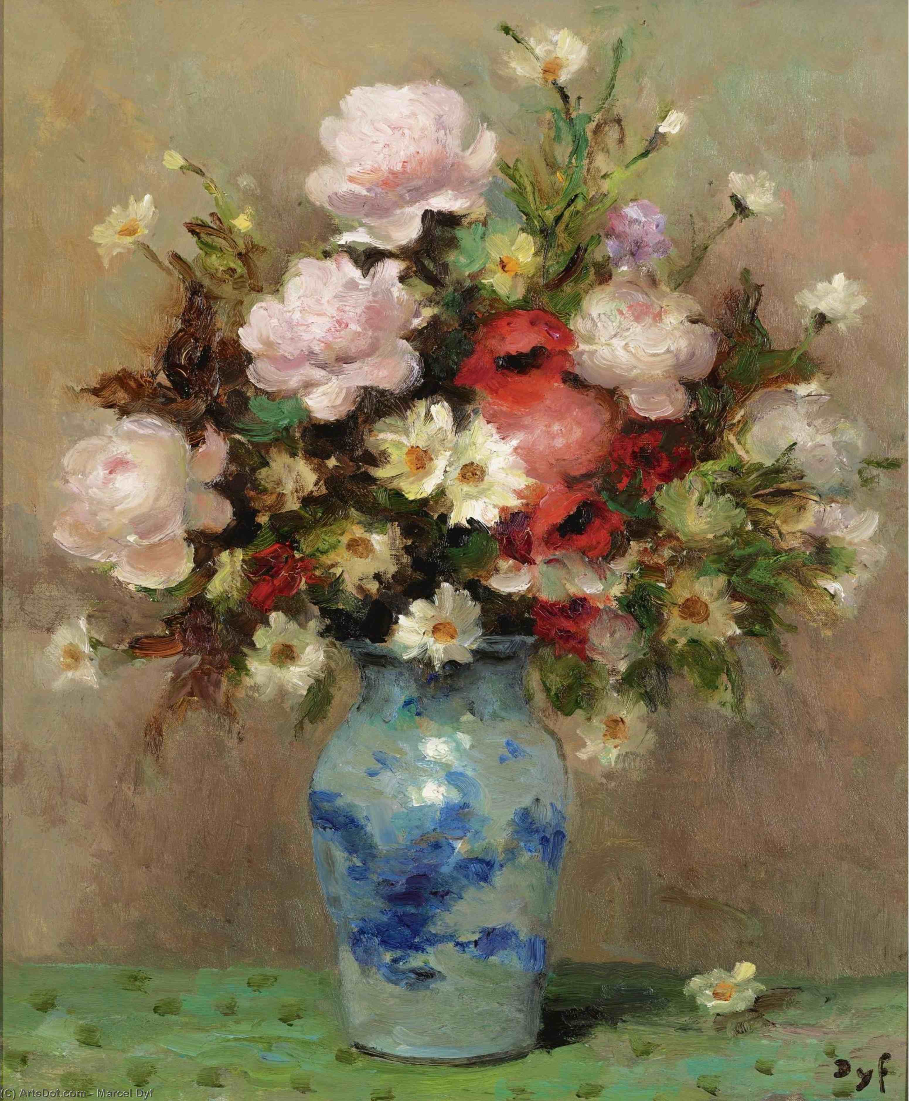 Buy Museum Art Reproductions Peonies and Anemones, (1984) by Marcel Dyf (Inspired By) (1899-1985, France) | ArtsDot.com