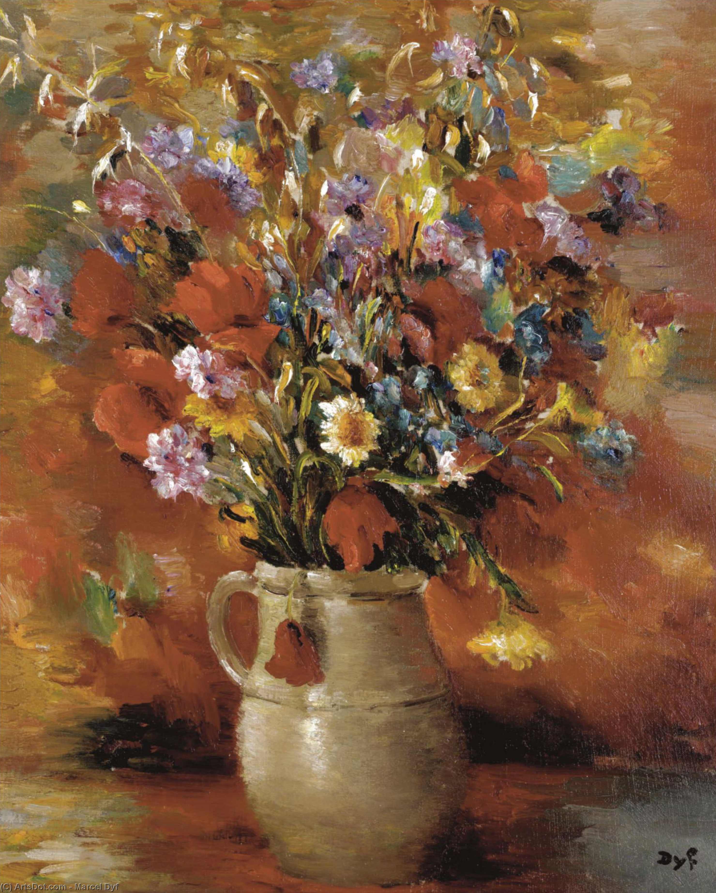 Buy Museum Art Reproductions Vase of Flowers, (1935) by Marcel Dyf (Inspired By) (1899-1985, France) | ArtsDot.com