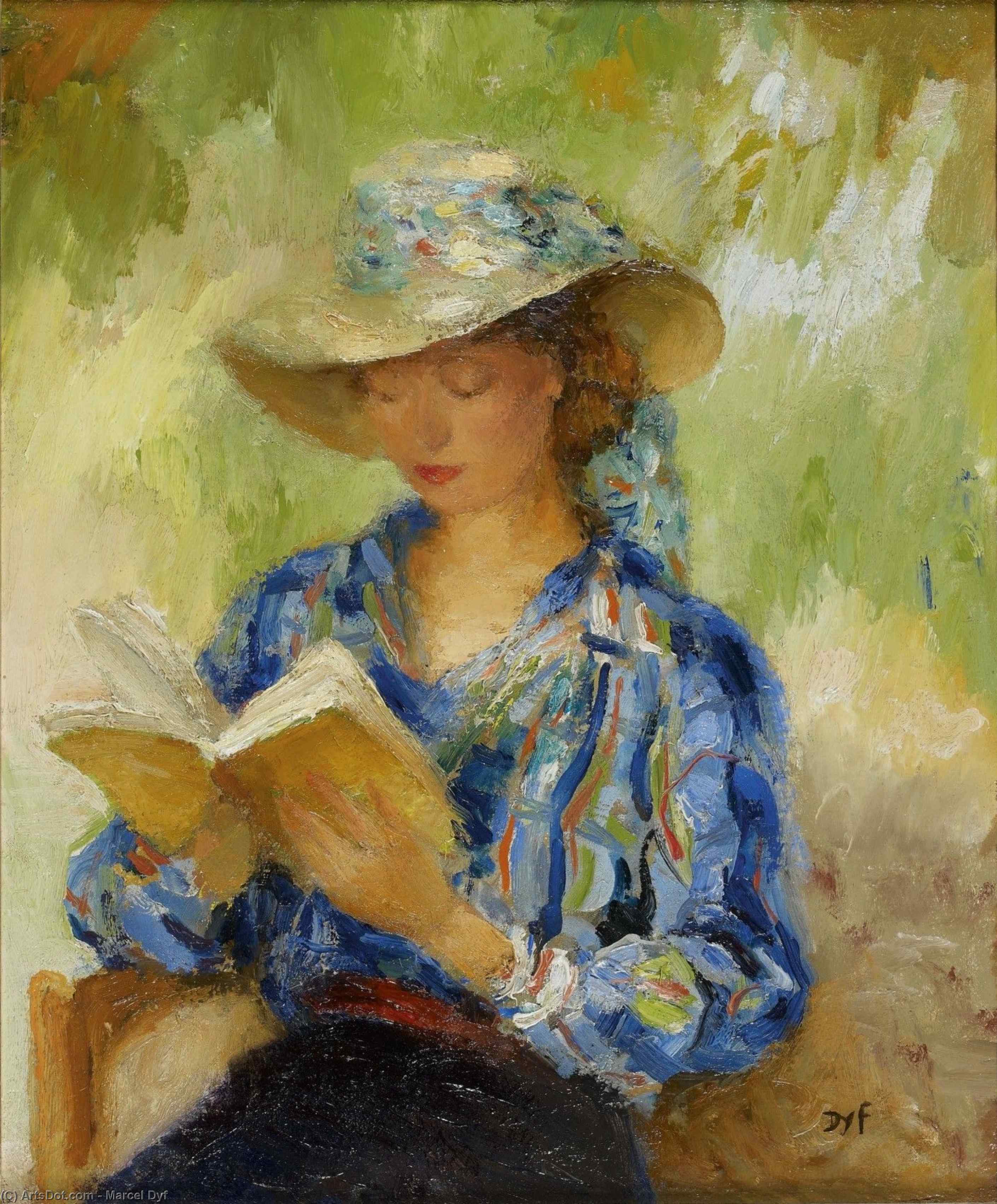 Buy Museum Art Reproductions Young woman reading by Marcel Dyf (Inspired By) (1899-1985, France) | ArtsDot.com