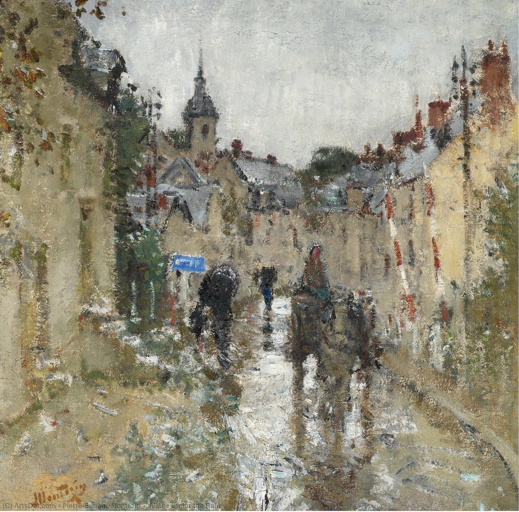 Order Oil Painting Replica Village under the Rain by Pierre-Eugène Montézin (1874-1946) | ArtsDot.com
