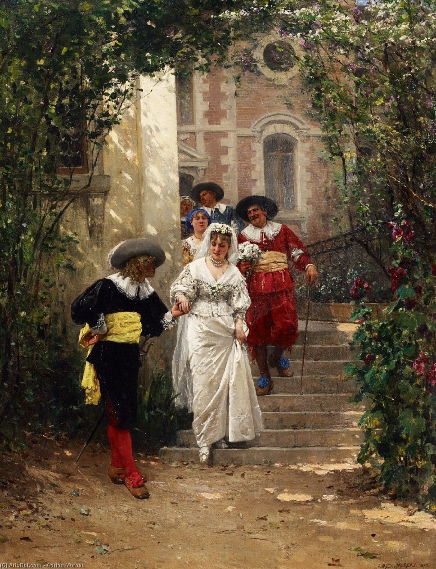 Order Oil Painting Replica The bride-conduct by Adrien Moreau (1843-1906, France) | ArtsDot.com