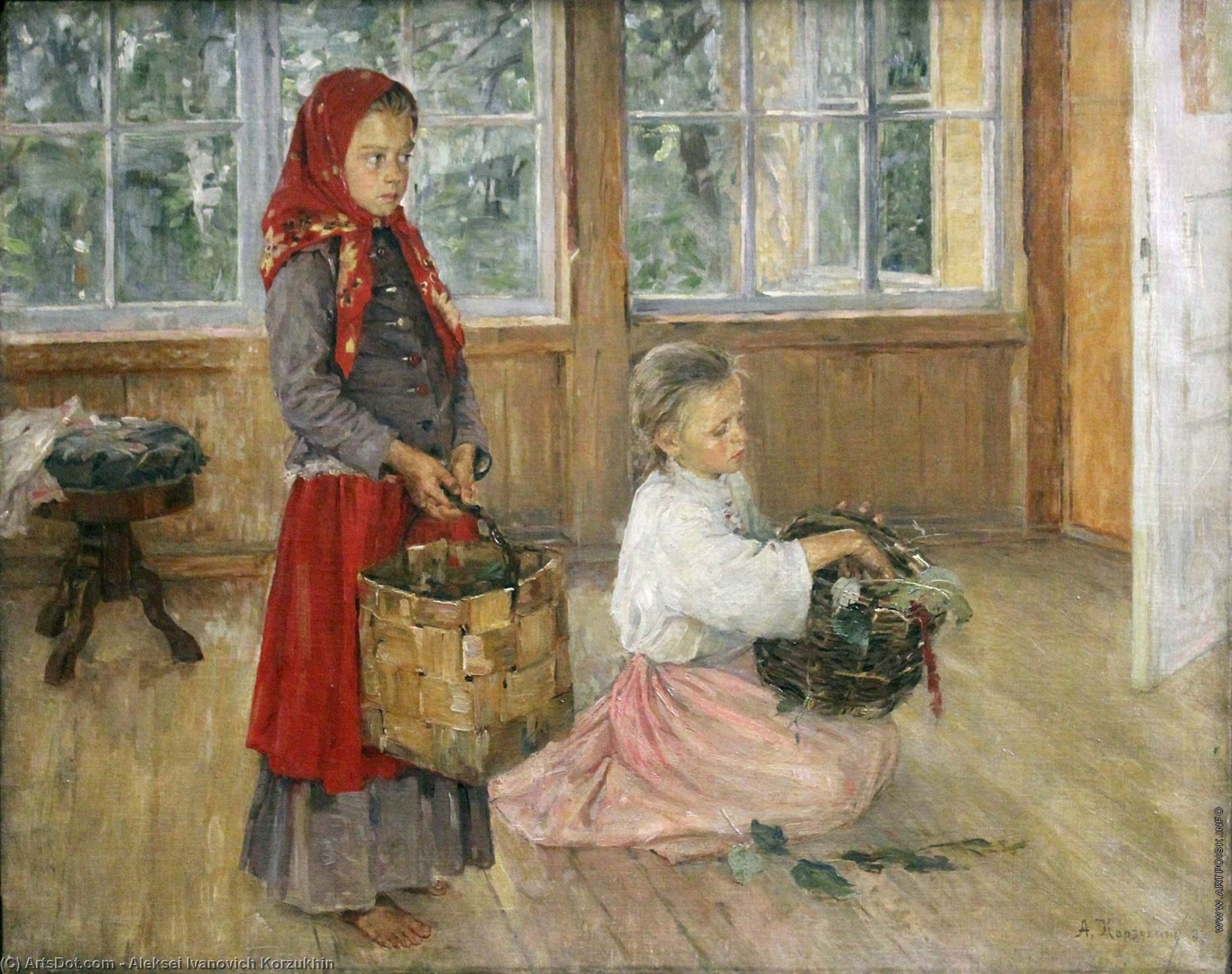 Order Artwork Replica Children on the terrace by Aleksei Ivanovich Korzukhin (1835-1894, Russia) | ArtsDot.com