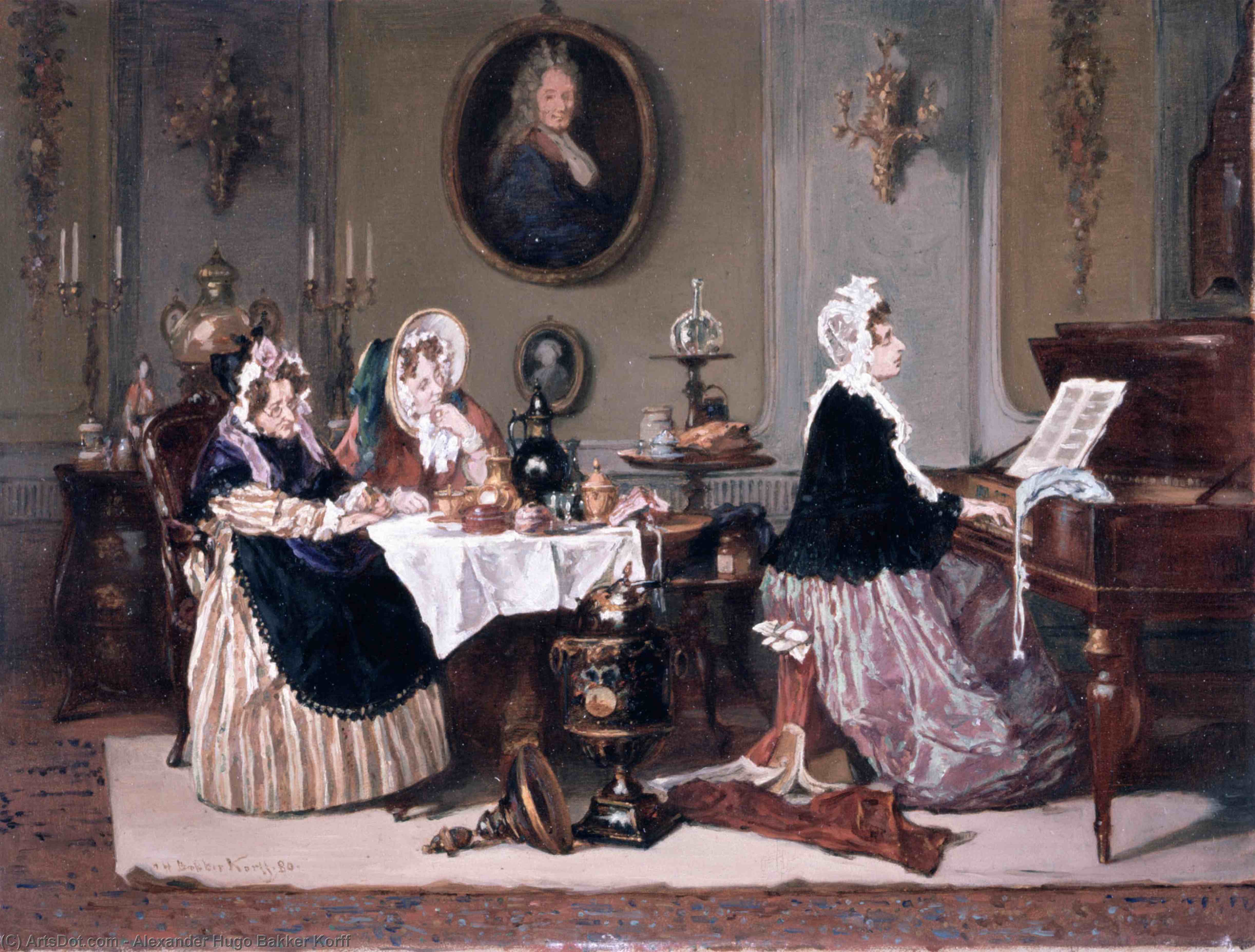 Buy Museum Art Reproductions La romance by Alexander Hugo Bakker Korff (1824-1882, Netherlands) | ArtsDot.com