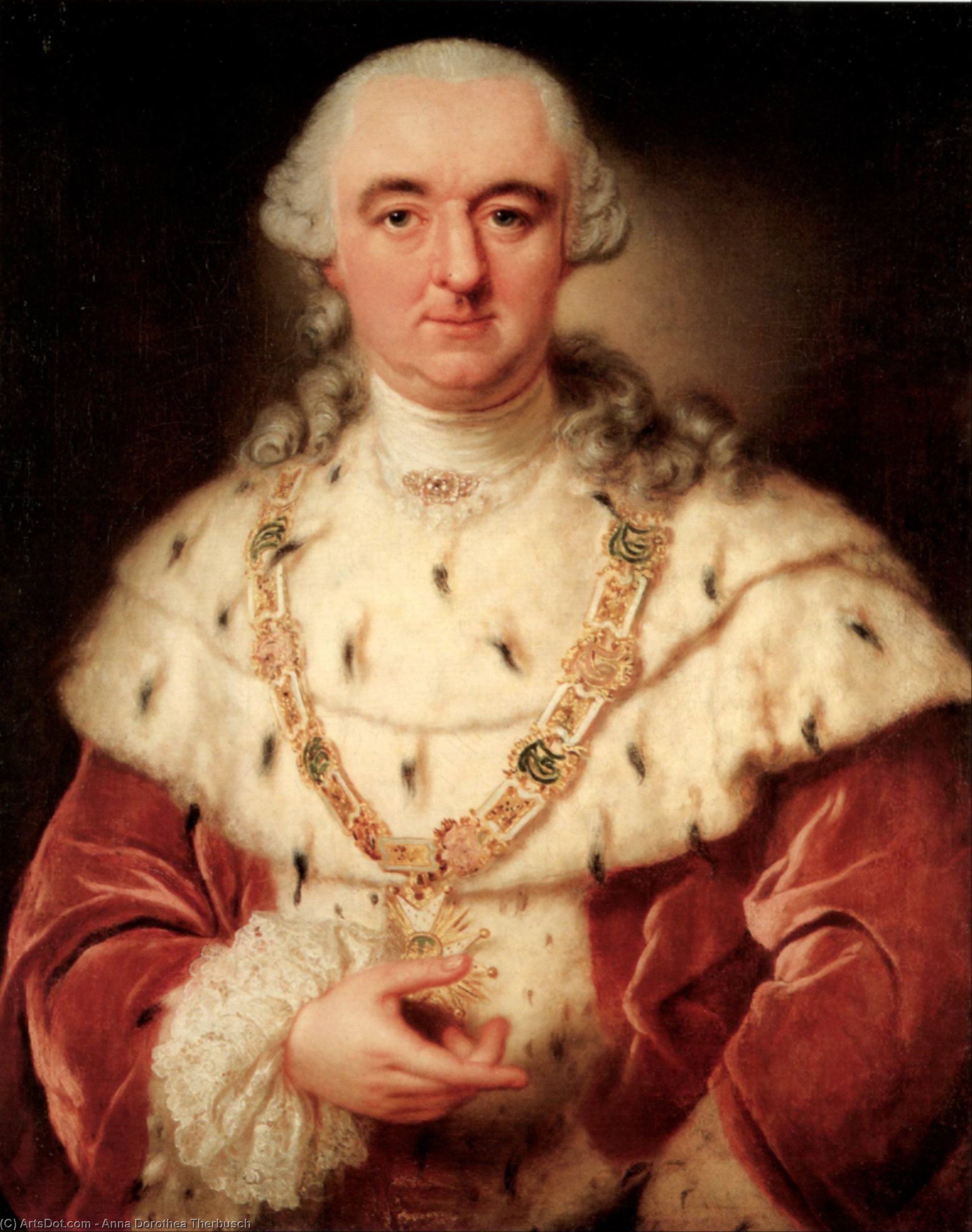 Order Oil Painting Replica Portrait of Charles Theodore, Elector of Bavaria by Anna Dorothea Therbusch (1721-1782, Germany) | ArtsDot.com