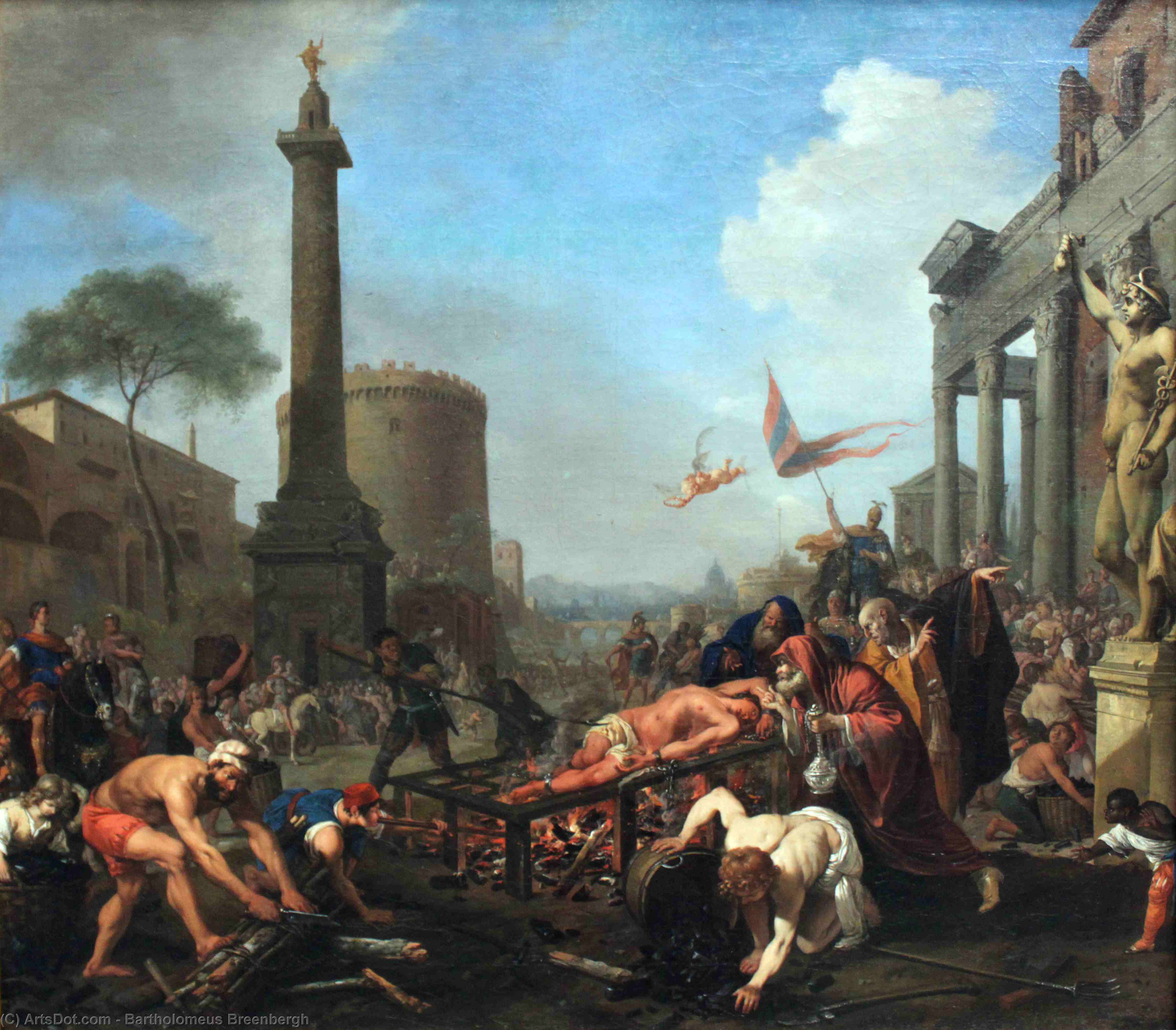 Buy Museum Art Reproductions The Martyrdom of Saint Lawrence by Bartholomeus Breenbergh (1598-1657, Netherlands) | ArtsDot.com
