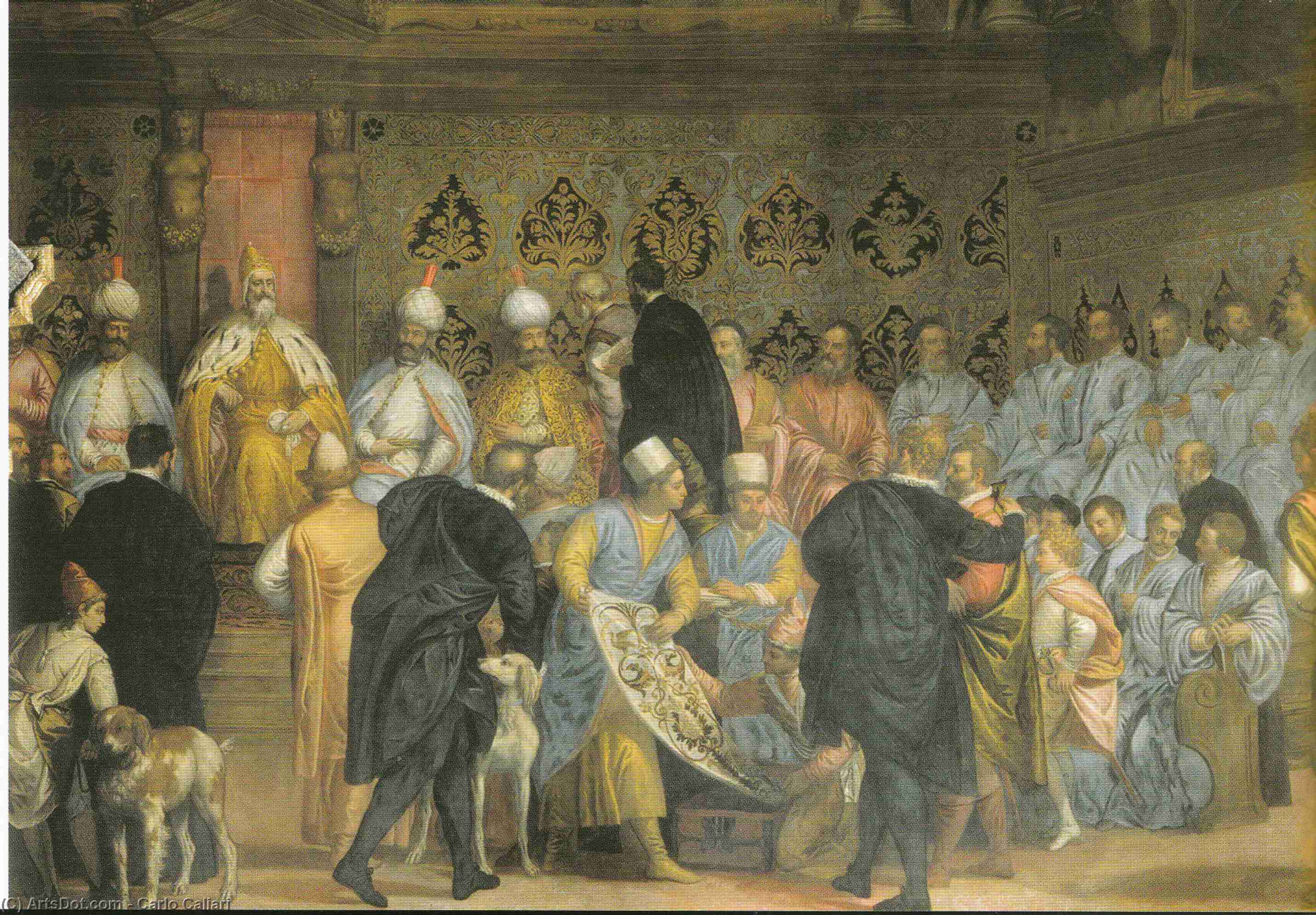 Order Oil Painting Replica Shah Abbas` first embassy to Europe, here in Venice by Carlo Caliari (1570-1596, Italy) | ArtsDot.com