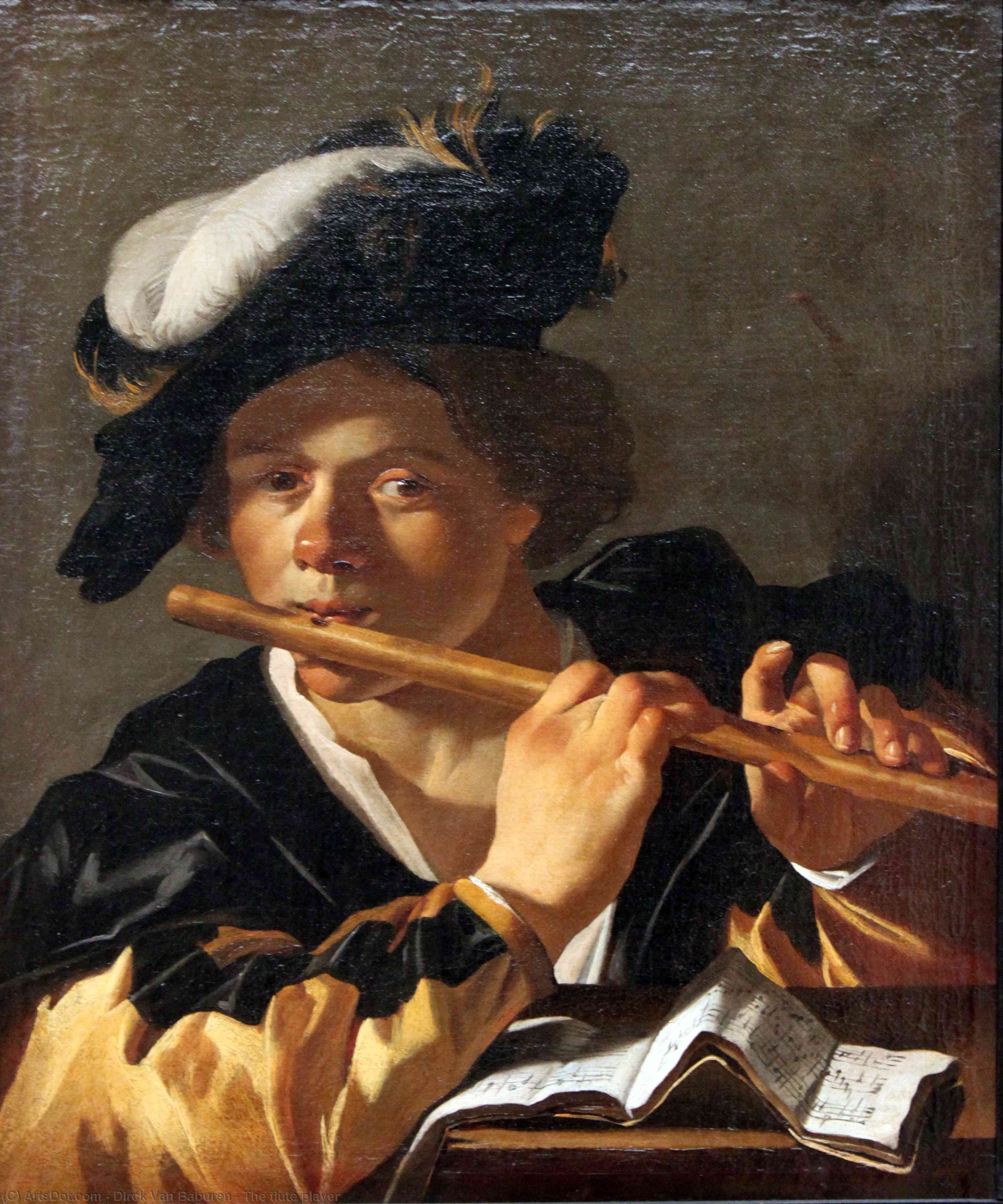 Order Oil Painting Replica The flute player by Dirck Van Baburen (1595-1624, Netherlands) | ArtsDot.com
