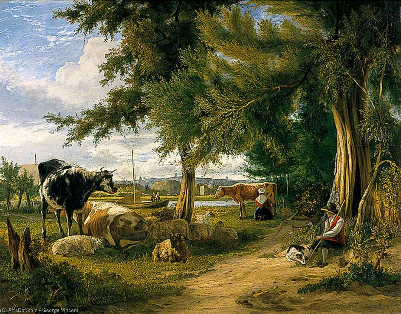 Buy Museum Art Reproductions Pastoral scene by George Vincent (1796-1831, United Kingdom) | ArtsDot.com