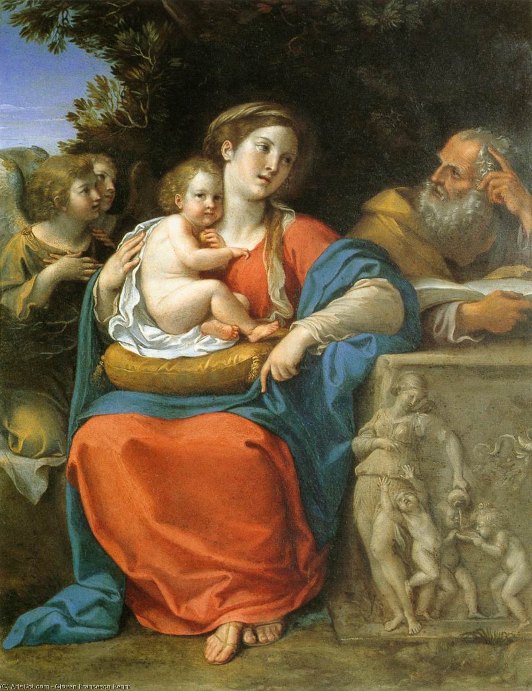 Buy Museum Art Reproductions The holy family albani francesco by Giovan Francesco Penni (1488-1528, Italy) | ArtsDot.com