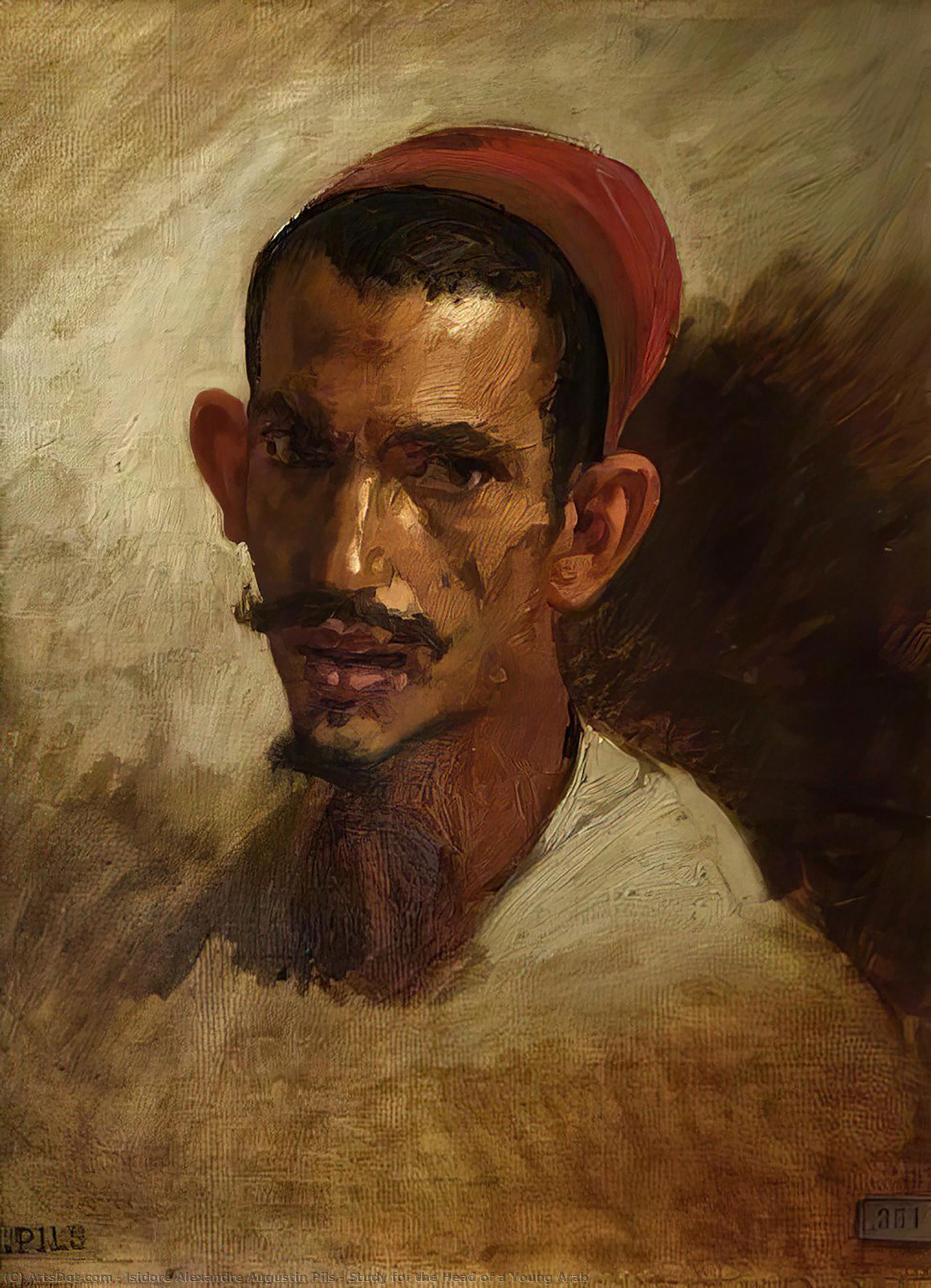 Order Oil Painting Replica Study for the Head of a Young Arab by Isidore Alexandre Augustin Pils (1815-1875, France) | ArtsDot.com