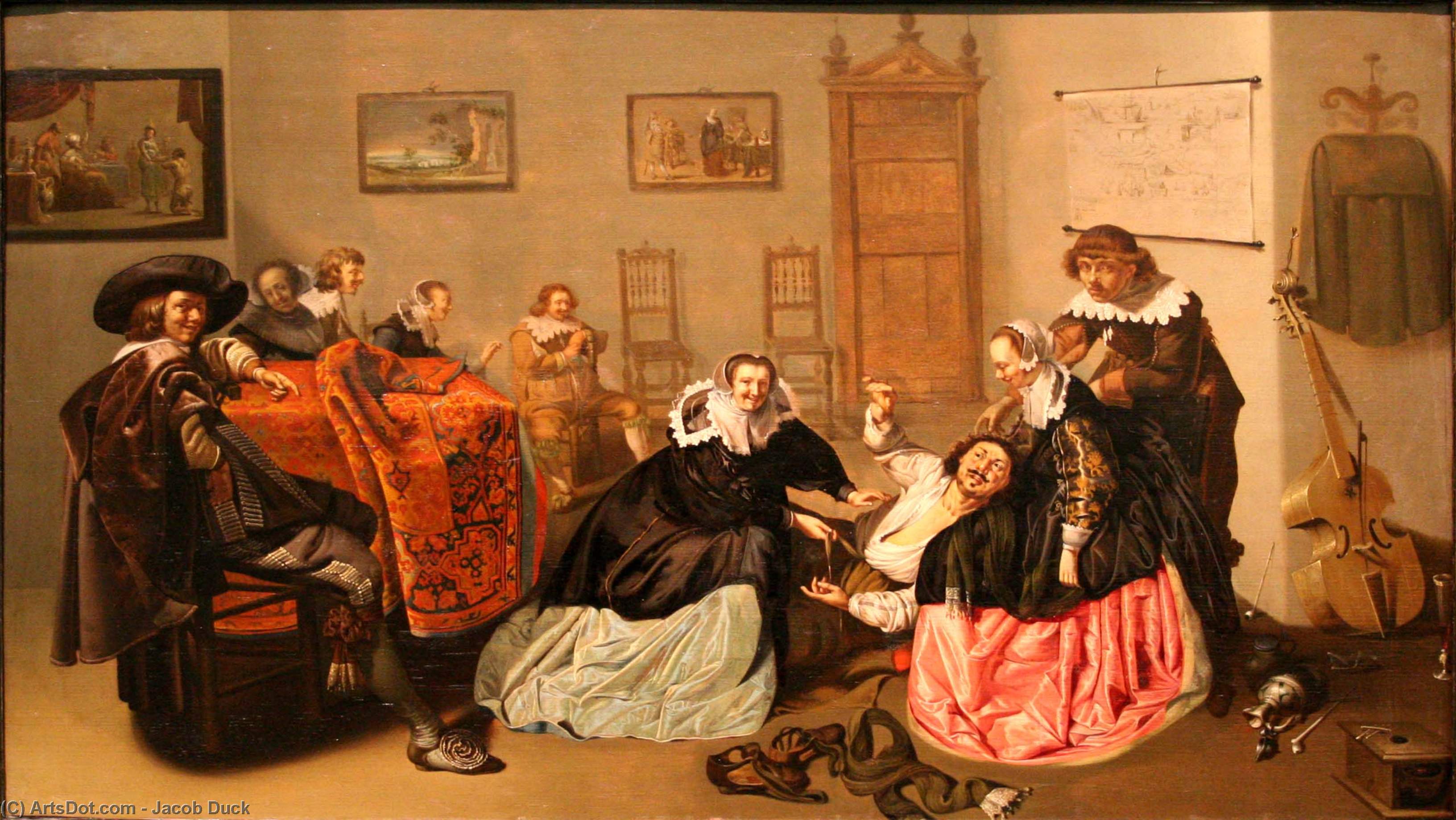 Order Oil Painting Replica Scene galante by Jacob Duck (1600-1667, Netherlands) | ArtsDot.com