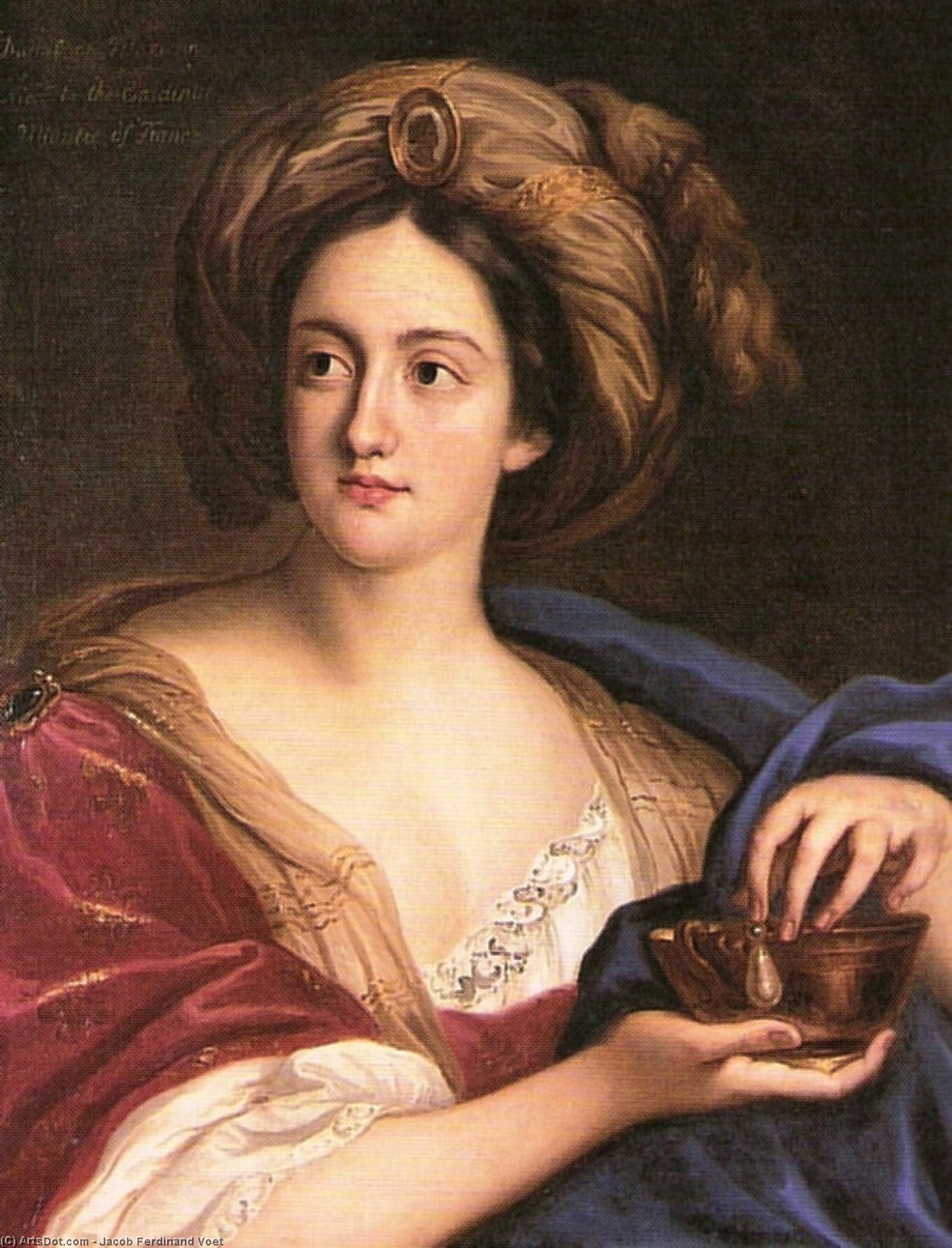 Buy Museum Art Reproductions ortrait of Hortense Mancini by Jacob Ferdinand Voet (1639-1700, Belgium) | ArtsDot.com