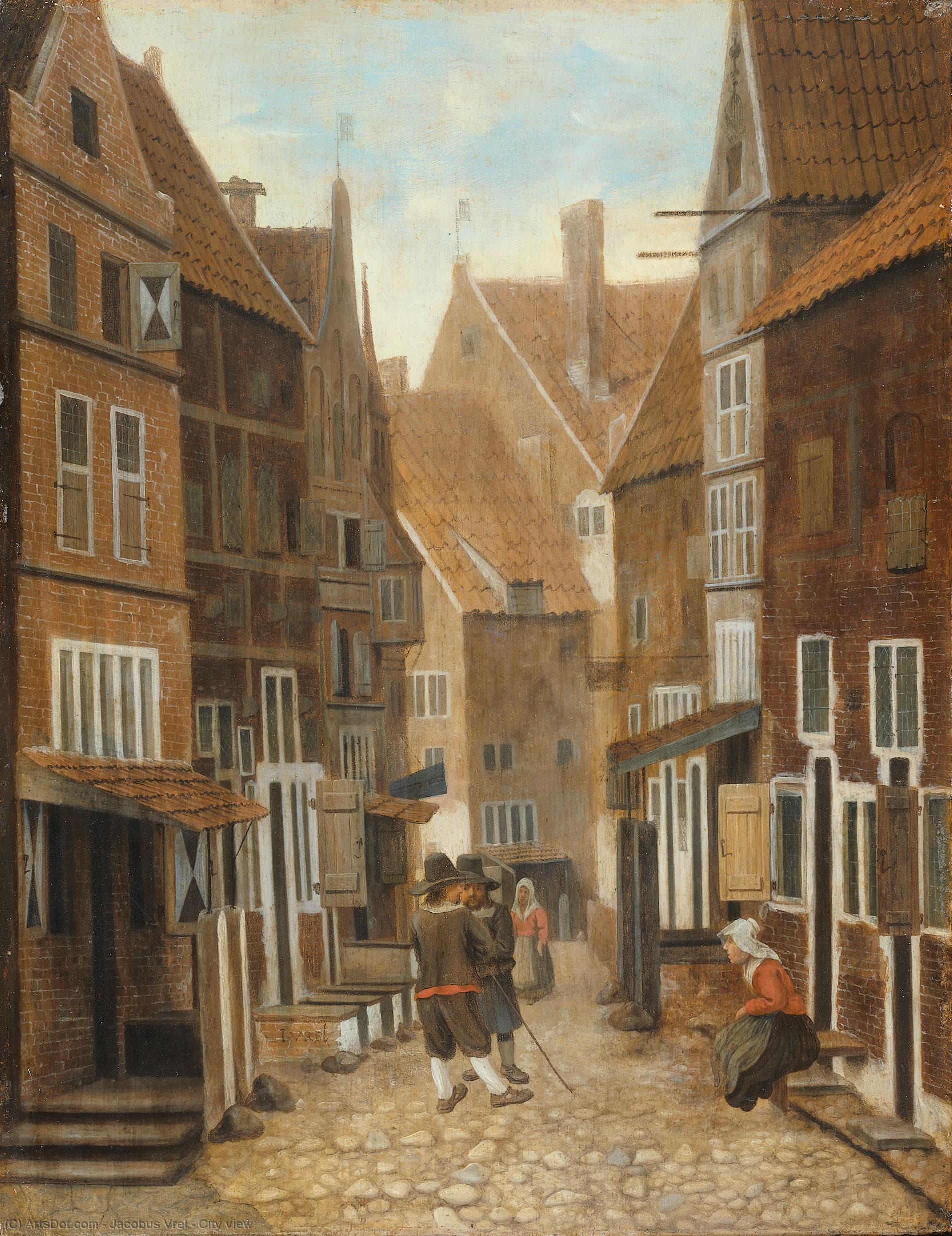 Order Oil Painting Replica City view by Jacobus Vrel (1617-1681, Netherlands) | ArtsDot.com