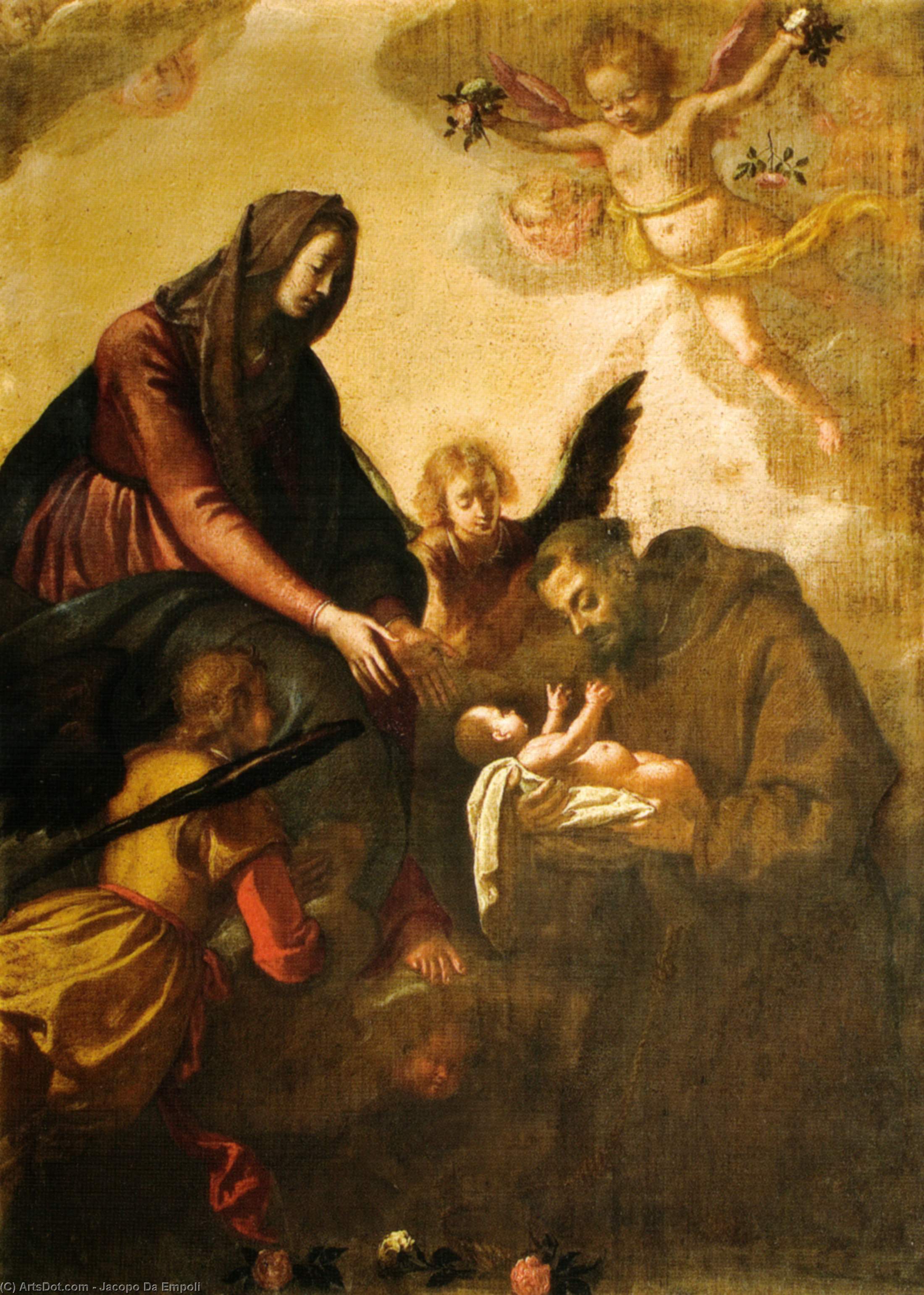 Order Oil Painting Replica madonna who hands the child to St. Francis by Jacopo Da Empoli (1551-1640, Italy) | ArtsDot.com