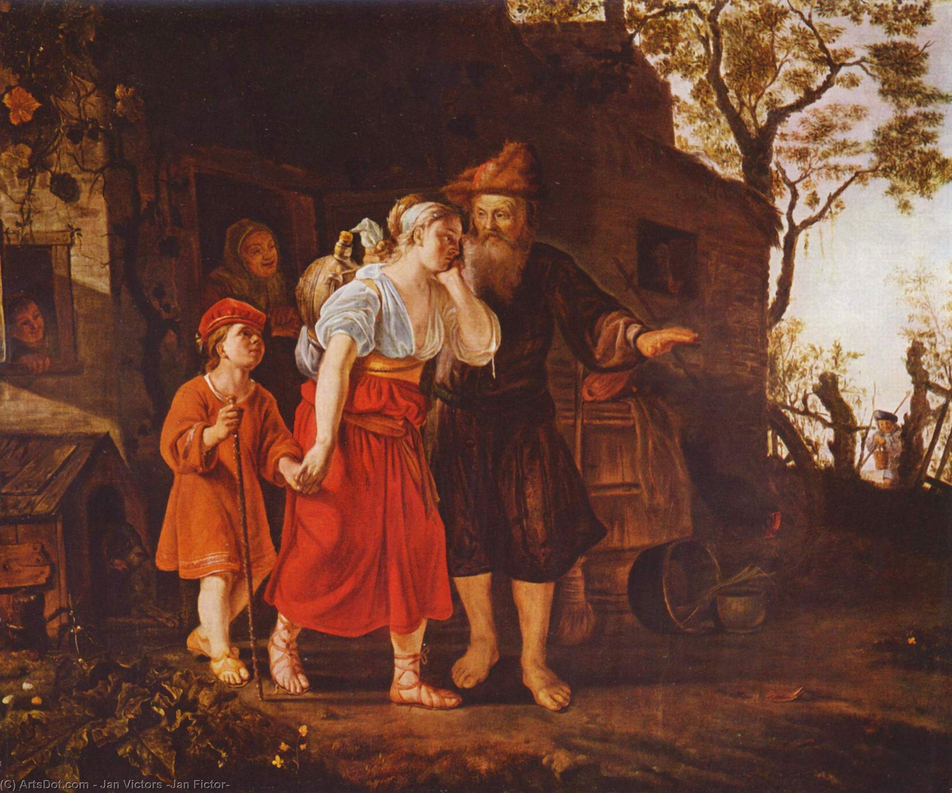 Buy Museum Art Reproductions The Expulsion of Hagar by Jan Victors (Jan Fictor) (1619-1679, Netherlands) | ArtsDot.com