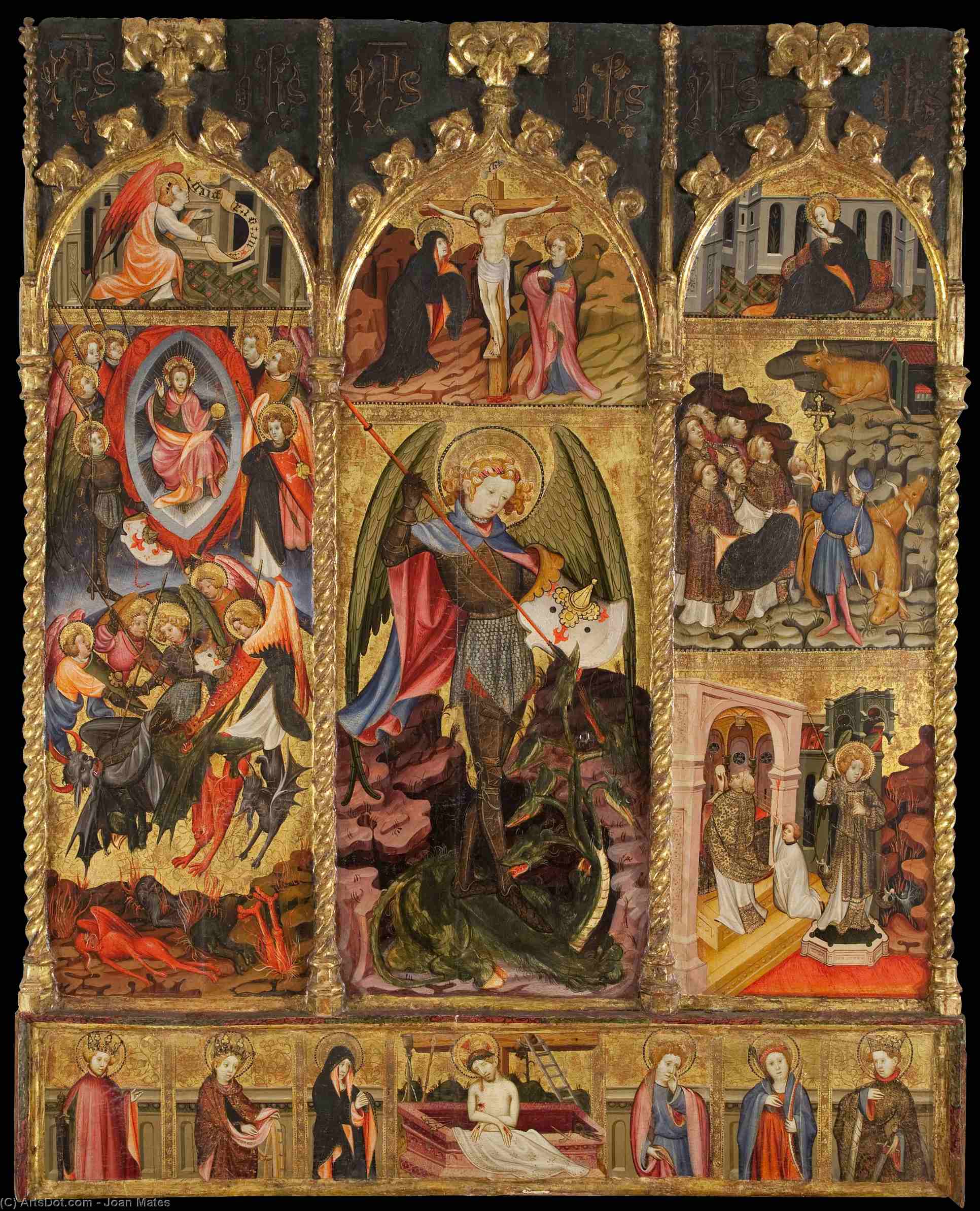 Buy Museum Art Reproductions Altar of St. Michael the Archangel. by Joan Mates (1370-1431, Spain) | ArtsDot.com
