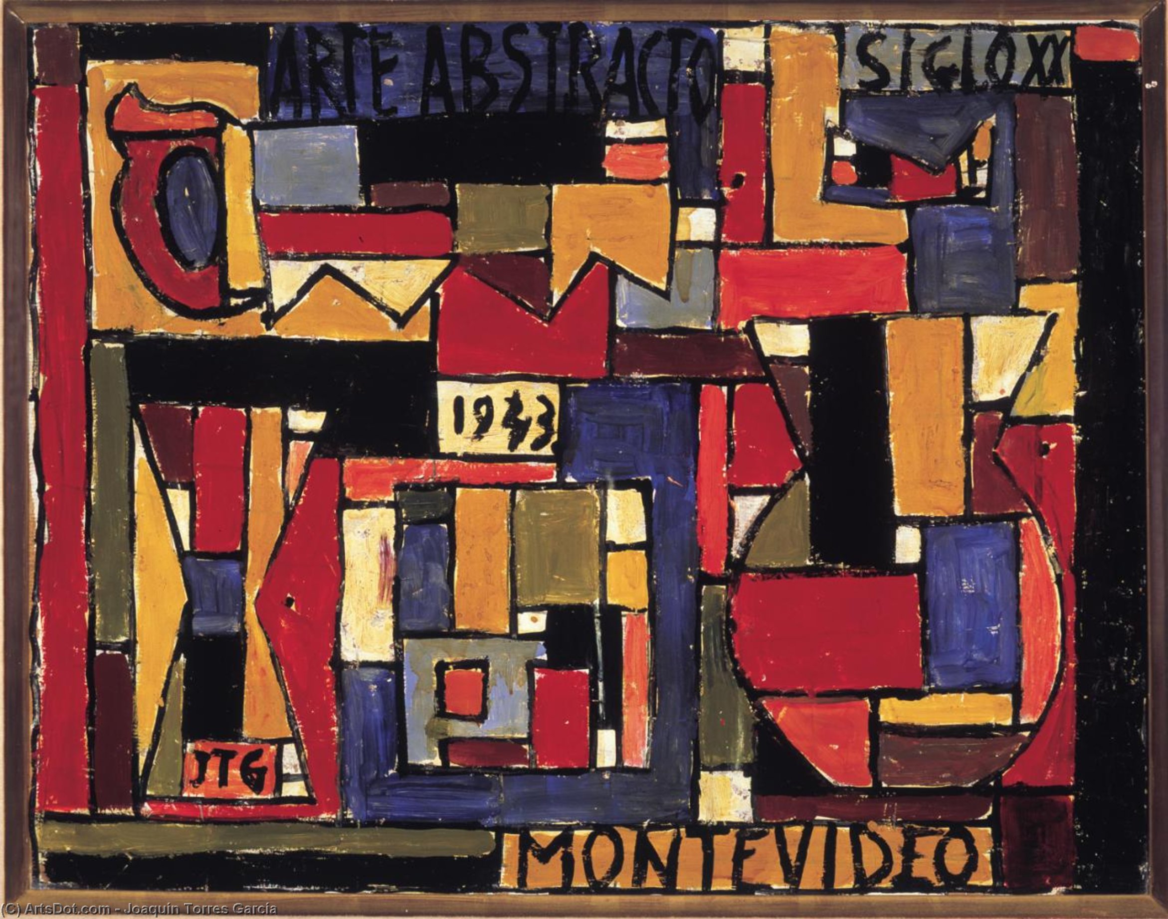 Buy Museum Art Reproductions Abstract art in five tones and complementaries - (1943) by Joaquín Torres García (1874-1949, Uruguay) | ArtsDot.com
