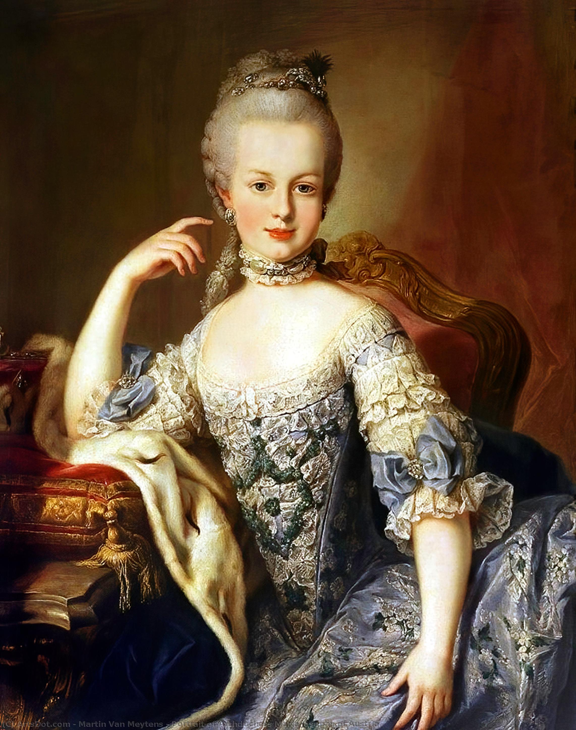 Order Oil Painting Replica Portrait of Archduchess Maria Josepha of Austria by Martin Van Meytens (1695-1770, Sweden) | ArtsDot.com