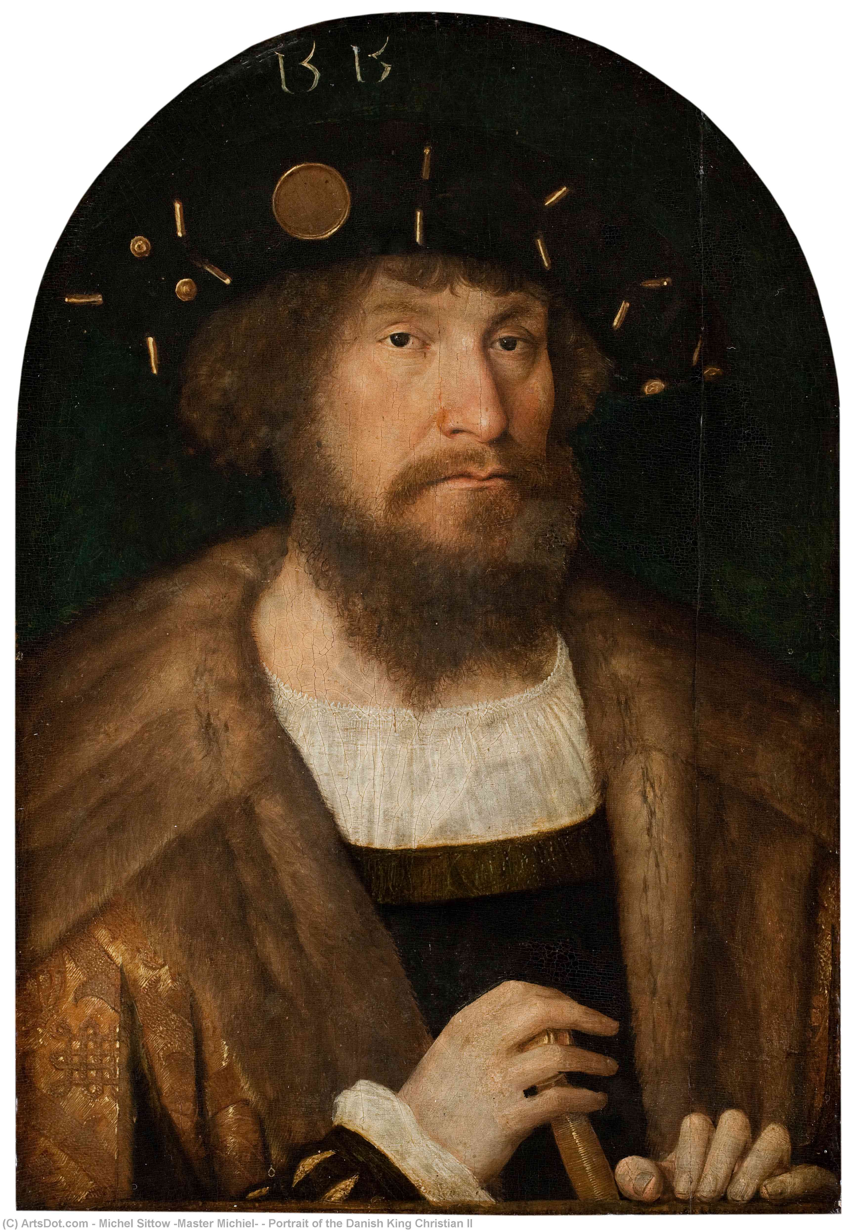 Buy Museum Art Reproductions Portrait of the Danish King Christian II by Michel Sittow (Master Michiel) (1468-1525, Estonia) | ArtsDot.com