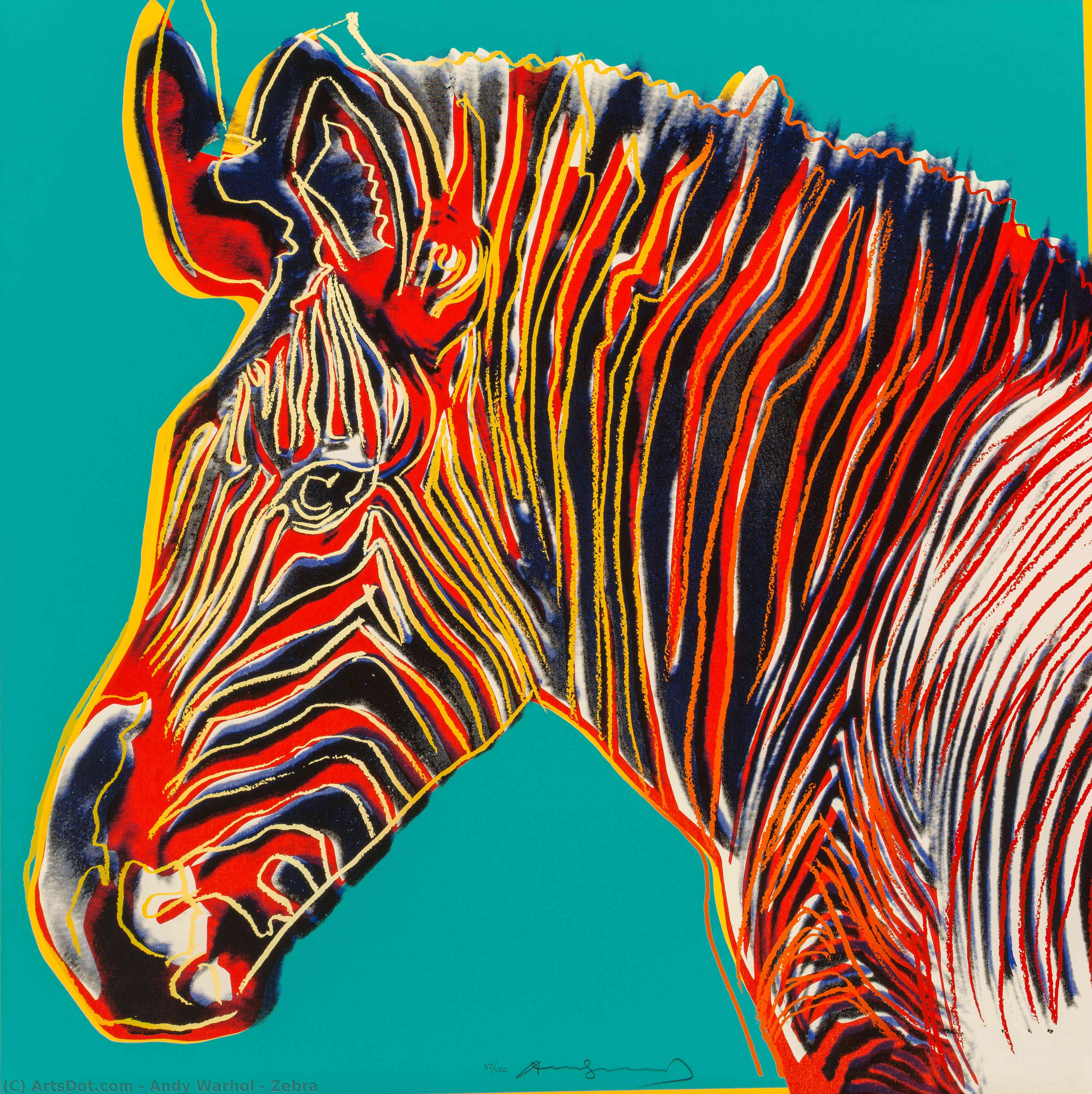 Order Art Reproductions Zebra by Andy Warhol (Inspired By) (1928-1987, United States) | ArtsDot.com