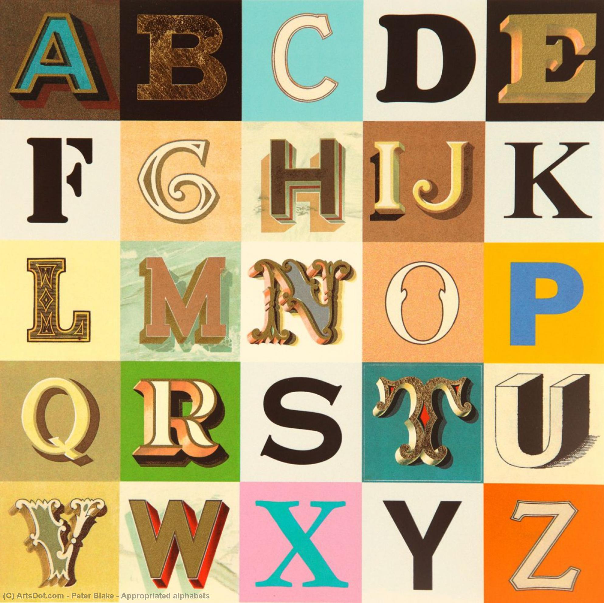 Appropriated alphabets by Peter Blake Peter Blake | ArtsDot.com