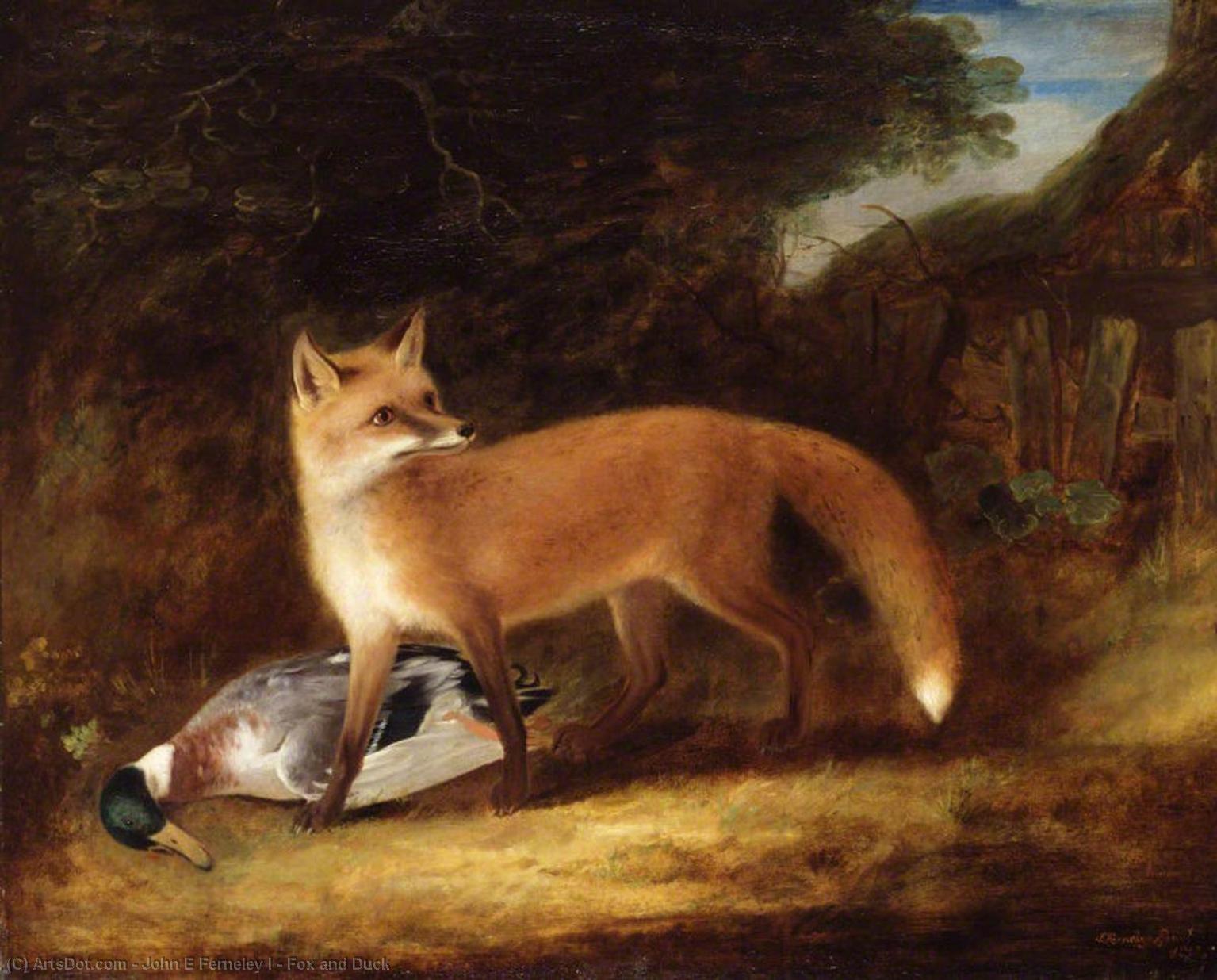 Order Art Reproductions Fox and Duck, 1813 by John E Ferneley I | ArtsDot.com