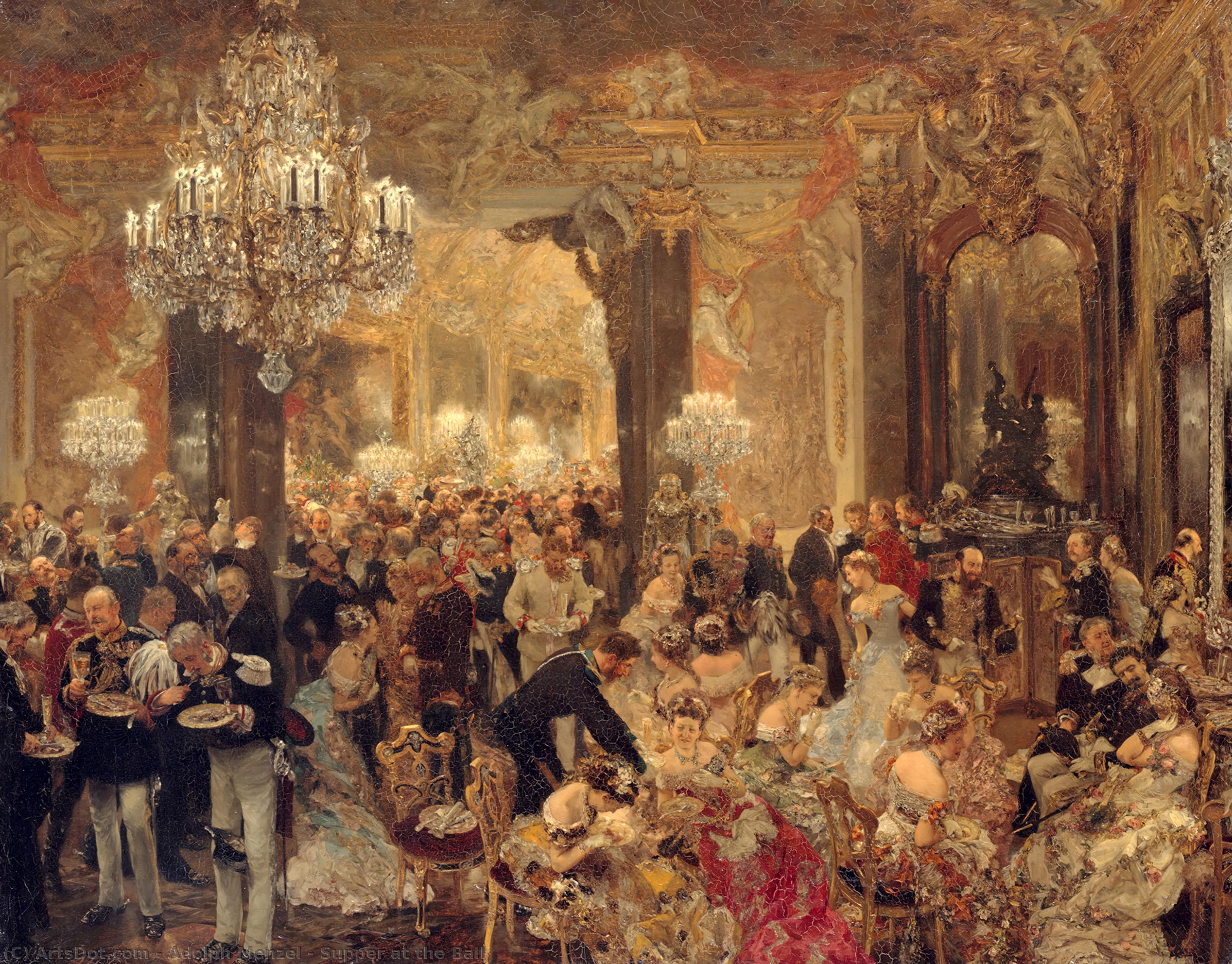 Order Oil Painting Replica Supper at the Ball, 1878 by Adolph Menzel | ArtsDot.com