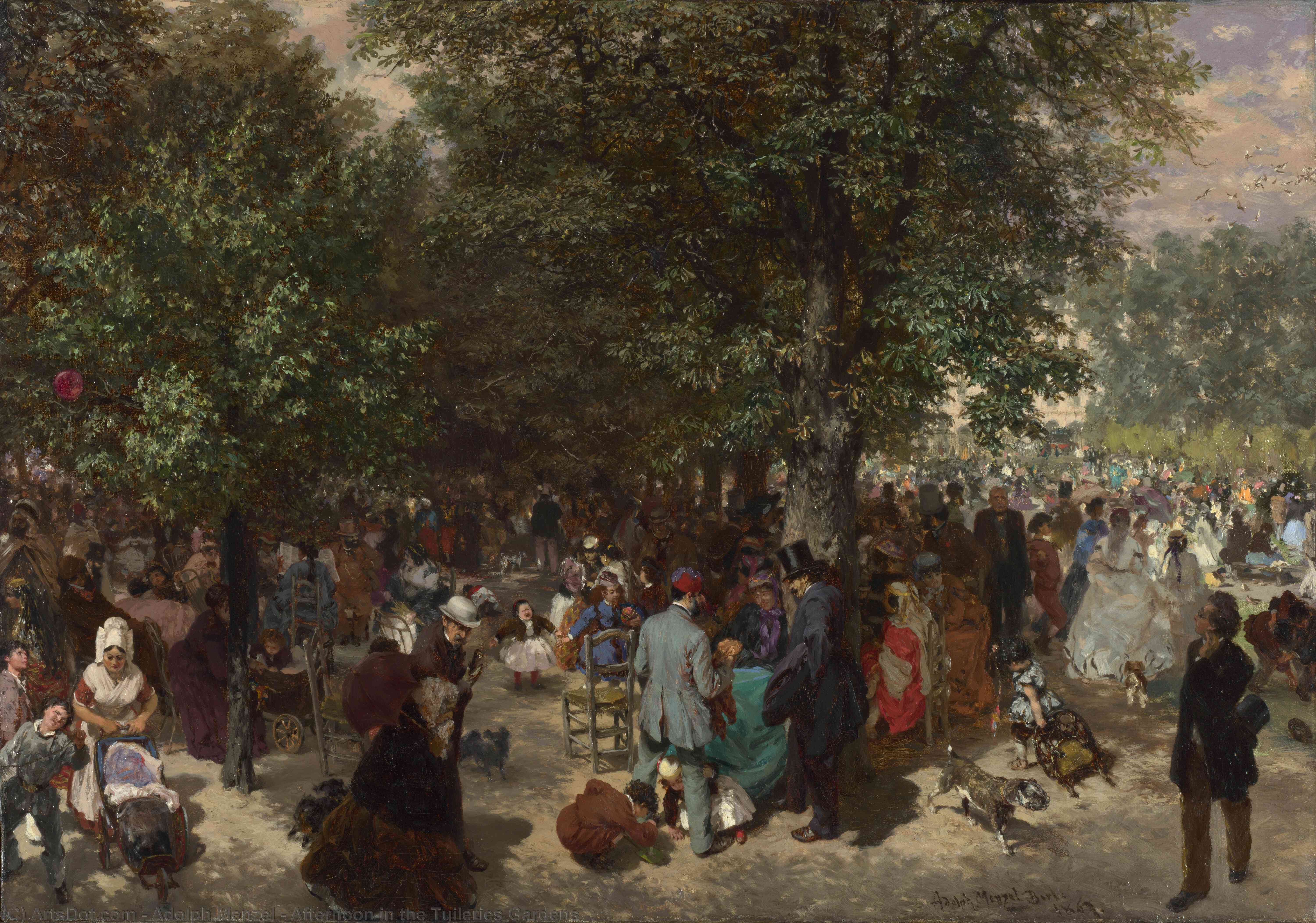 Order Oil Painting Replica Afternoon in the Tuileries Gardens, 1867 by Adolph Menzel | ArtsDot.com