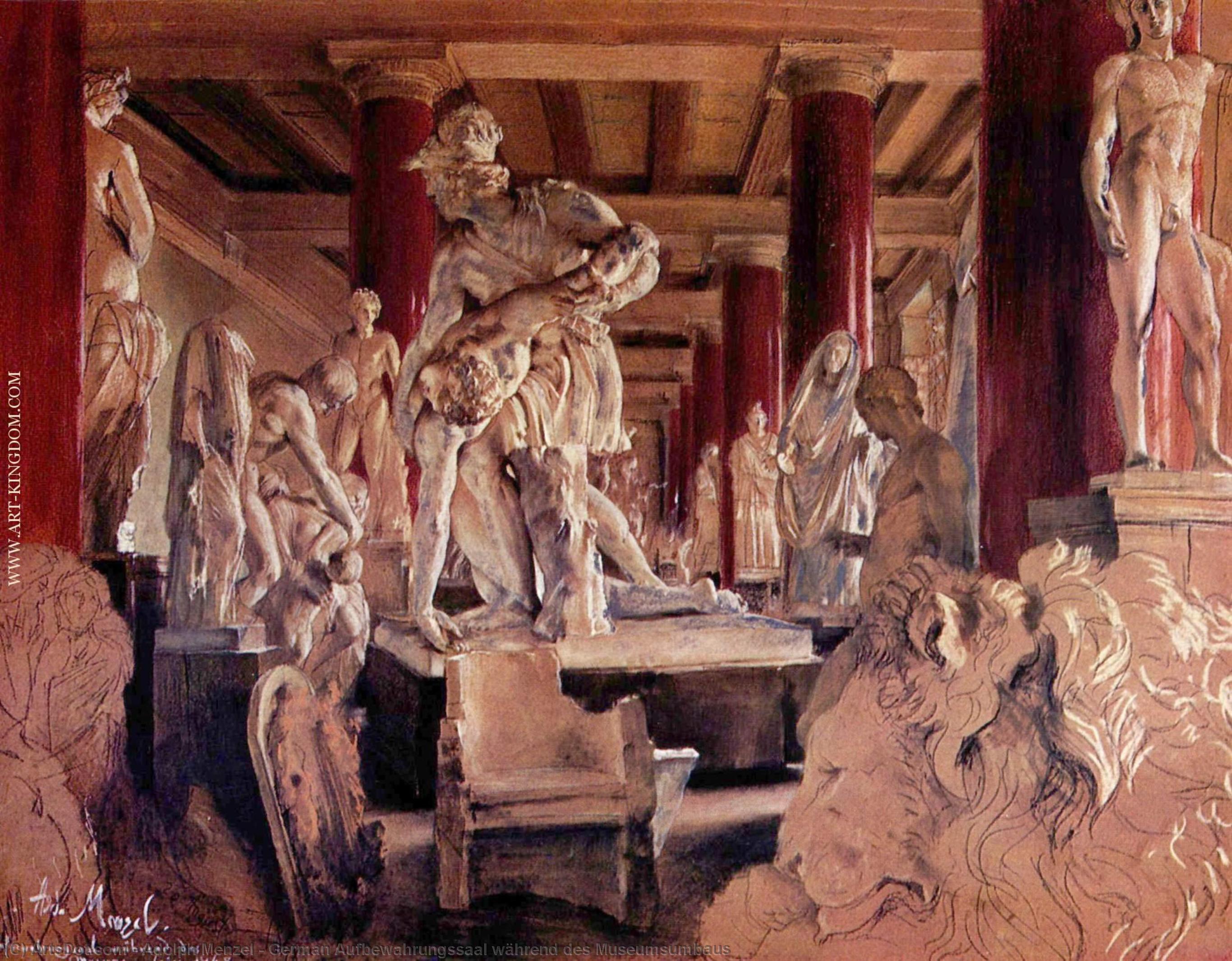 Order Paintings Reproductions German Aufbewahrungssaal während des Museumsumbaus, 1848 by Adolph Menzel | ArtsDot.com