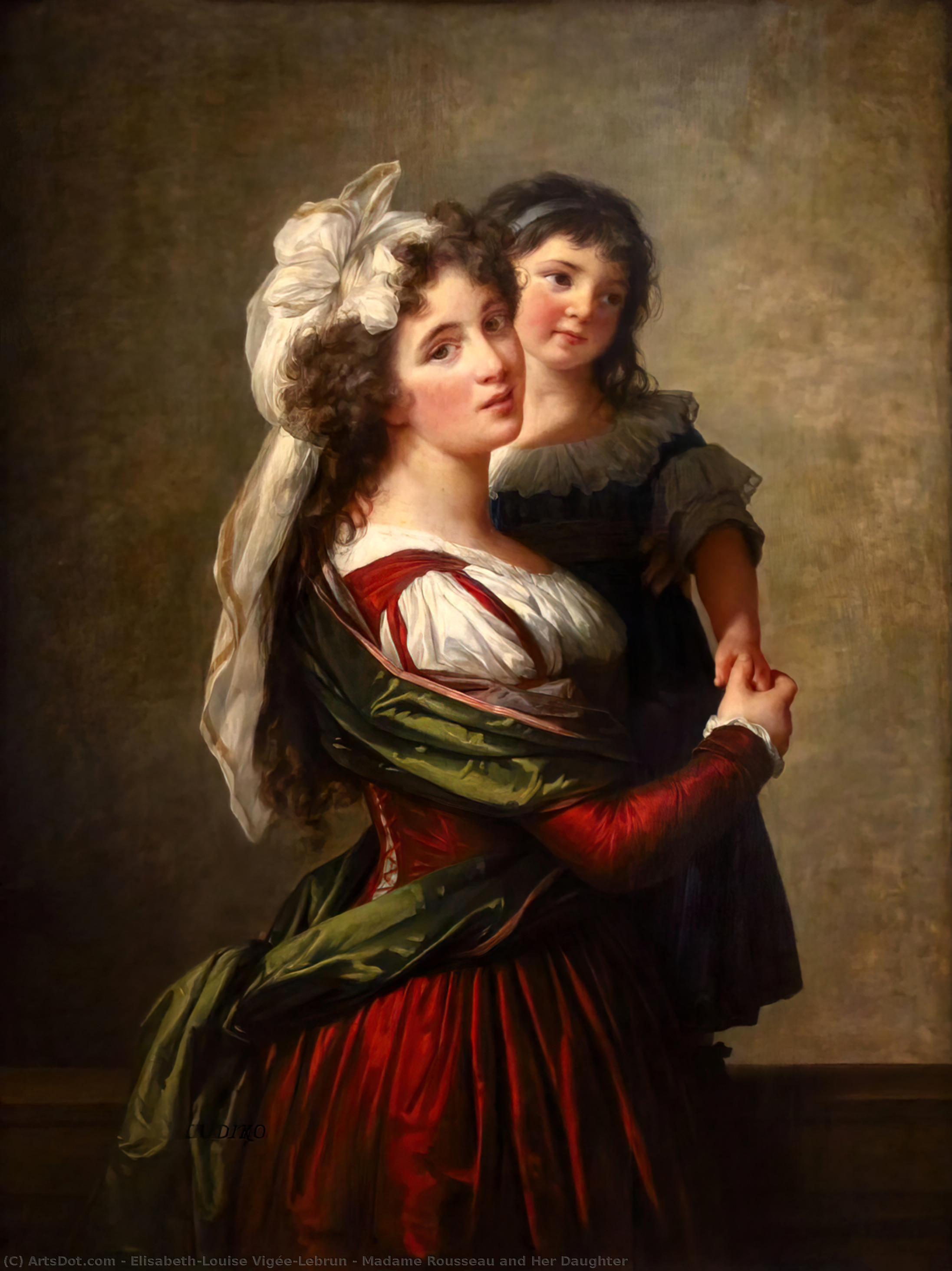 Buy Museum Art Reproductions Madame Rousseau and Her Daughter, 1789 by Elisabeth-Louise Vigée-Lebrun | ArtsDot.com