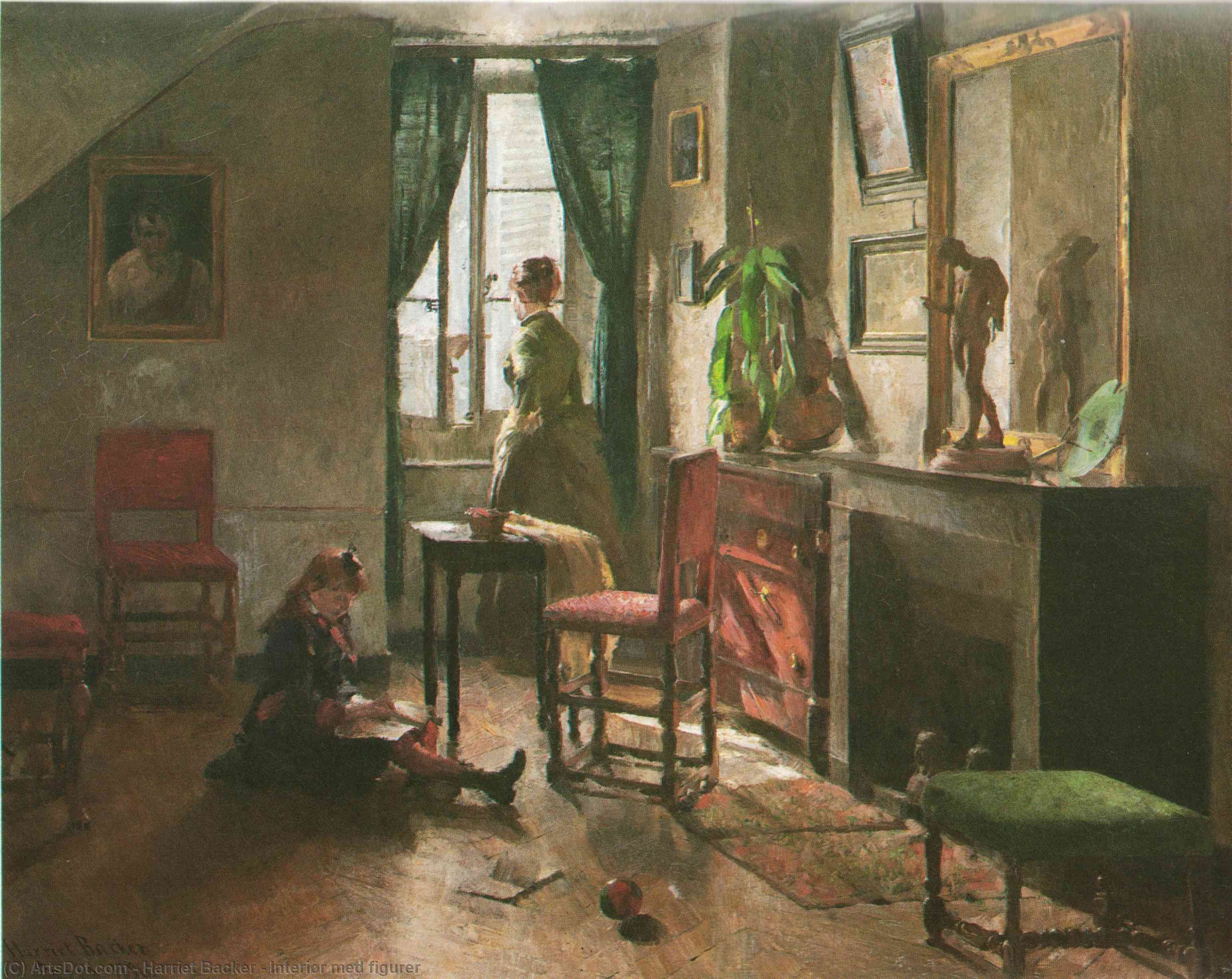 Buy Museum Art Reproductions Interiør med figurer, 1886 by Harriet Backer (1845-1932, Norway) | ArtsDot.com