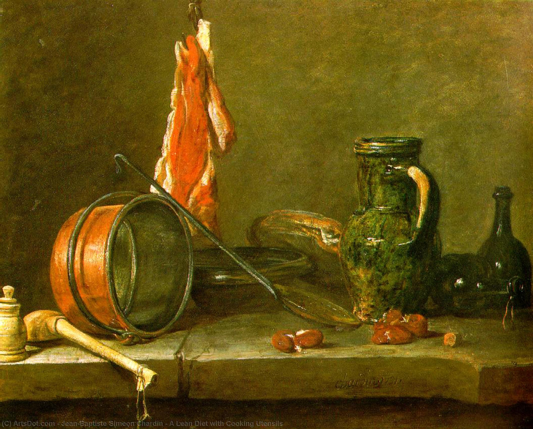 Buy Museum Art Reproductions A Lean Diet with Cooking Utensils, 1731 by Jean-Baptiste Simeon Chardin (1699-1779, France) | ArtsDot.com